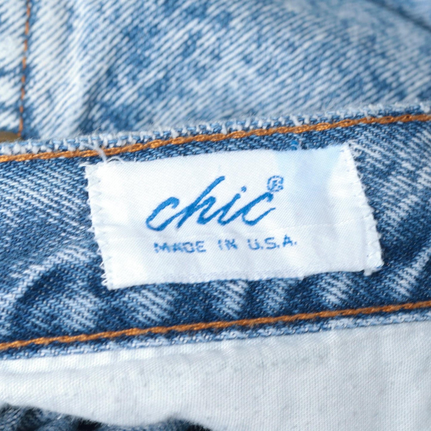 80s Acid Wash High Waist Tapered Jeans Chic Blue Denim Small
