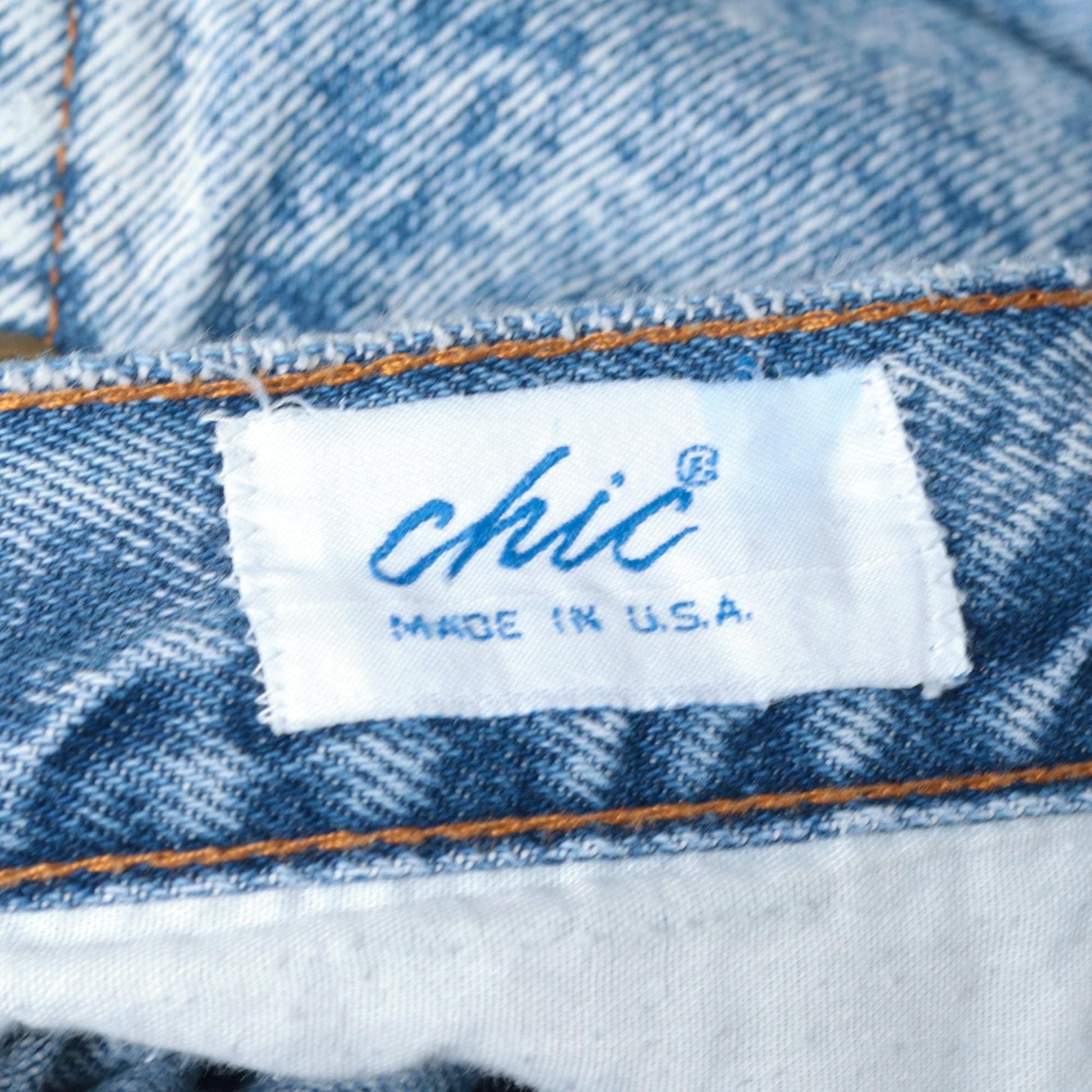 80s Acid Wash High Waist Tapered Jeans Chic Blue Denim Small