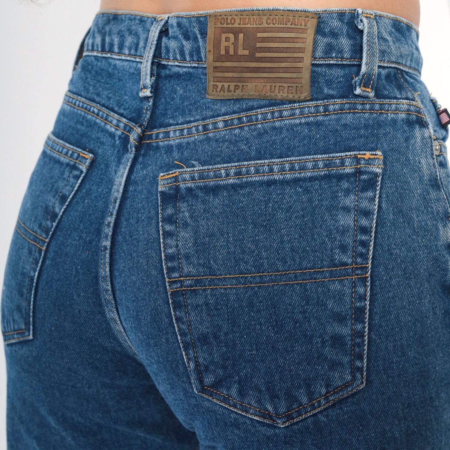 Y2K Ralph Lauren Polo Straight Leg Jeans Medium Wash Denim Small