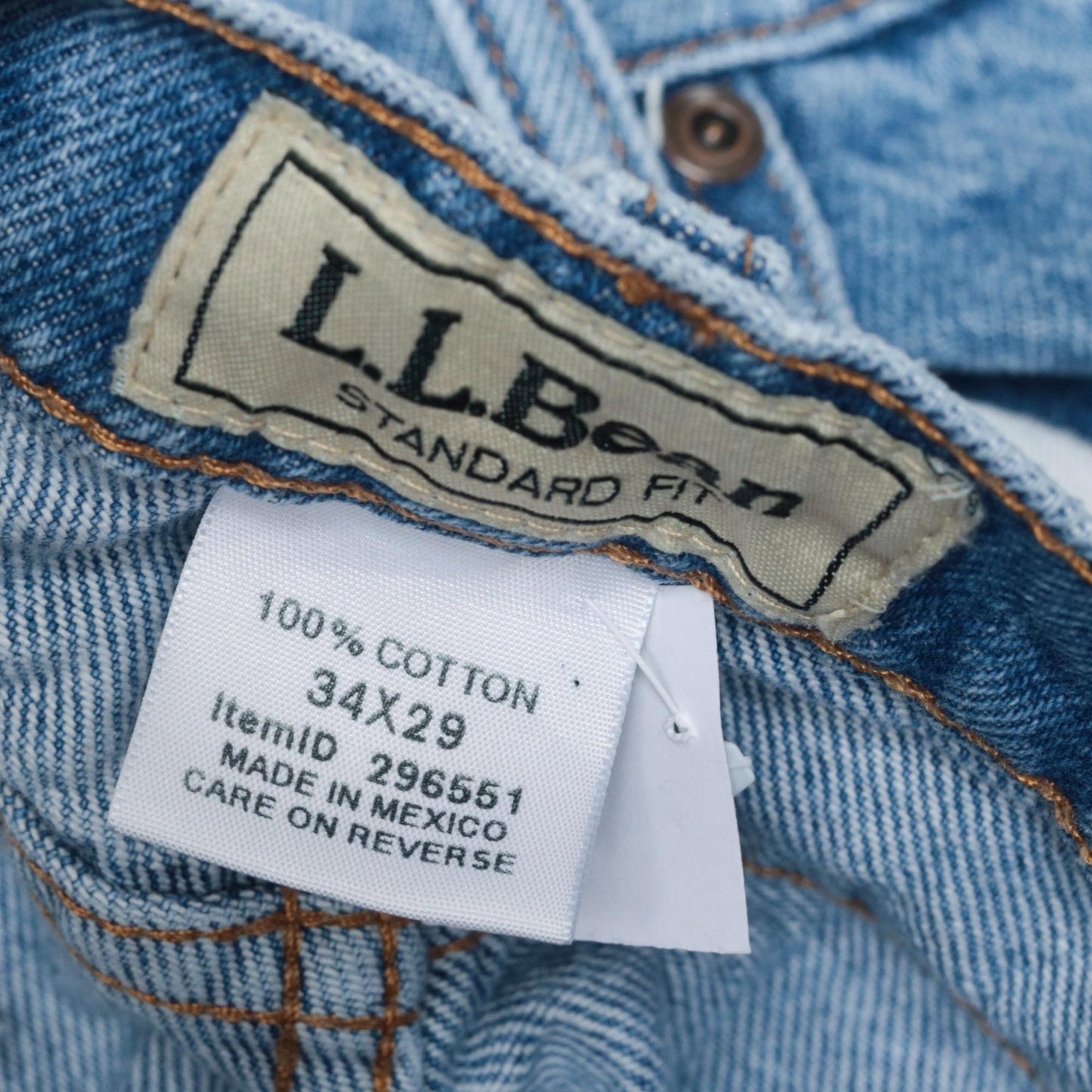 90s L.L. Bean Straight Leg Jeans High Rise Blue Denim 34x29
