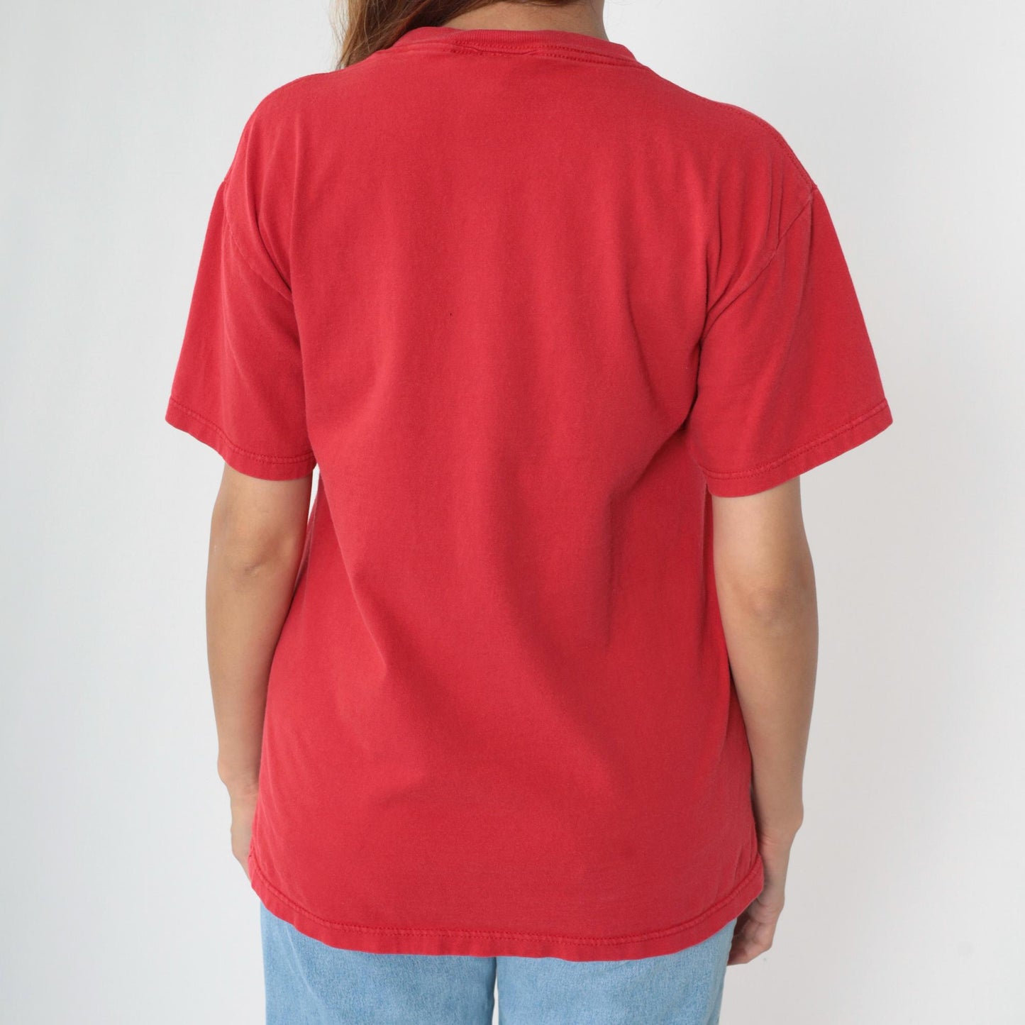 90s Ohio State Buckeyes Football Embroidered T-Shirt Red Medium