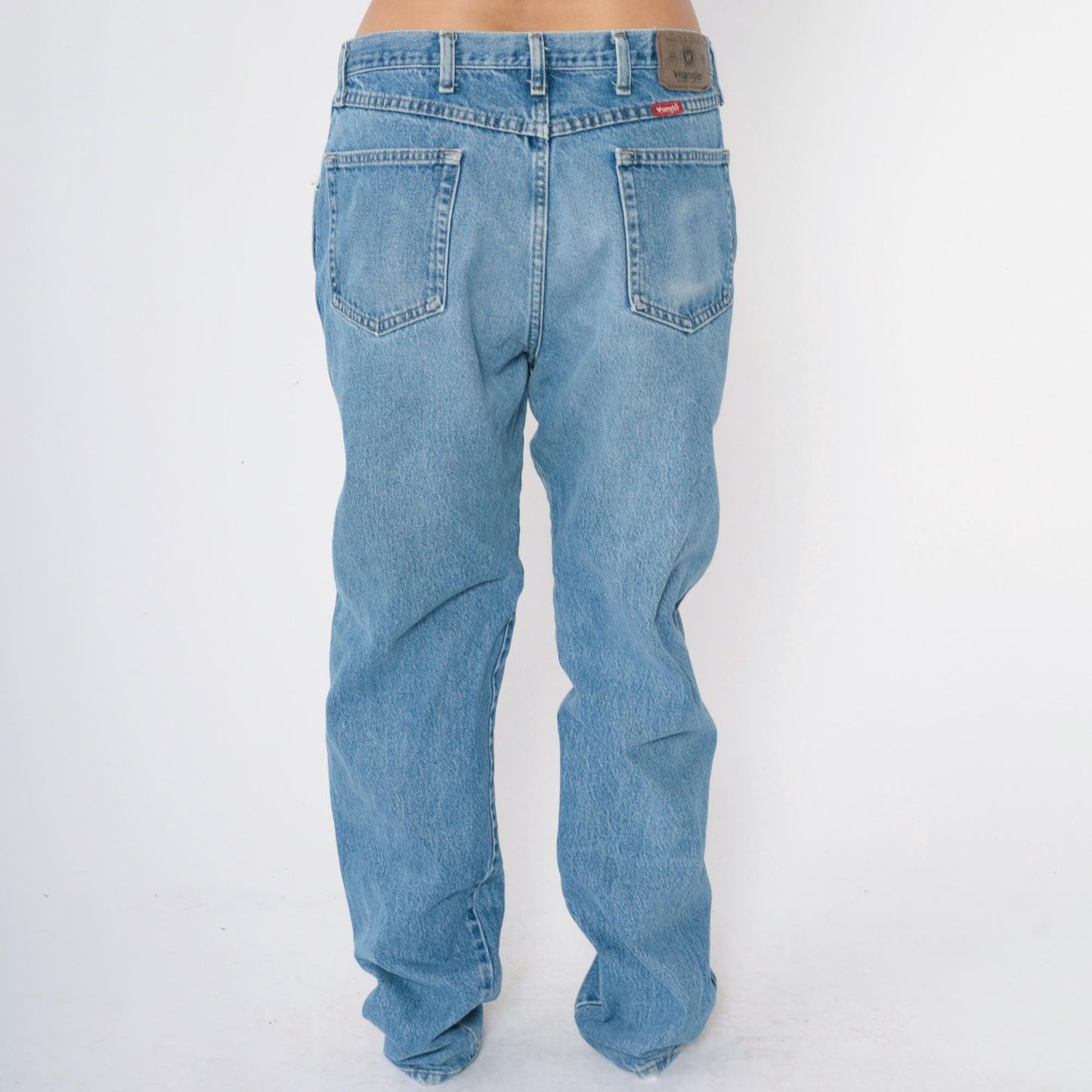 00s Wrangler High Rise Straight Leg Jeans Blue Denim Men's 36x36