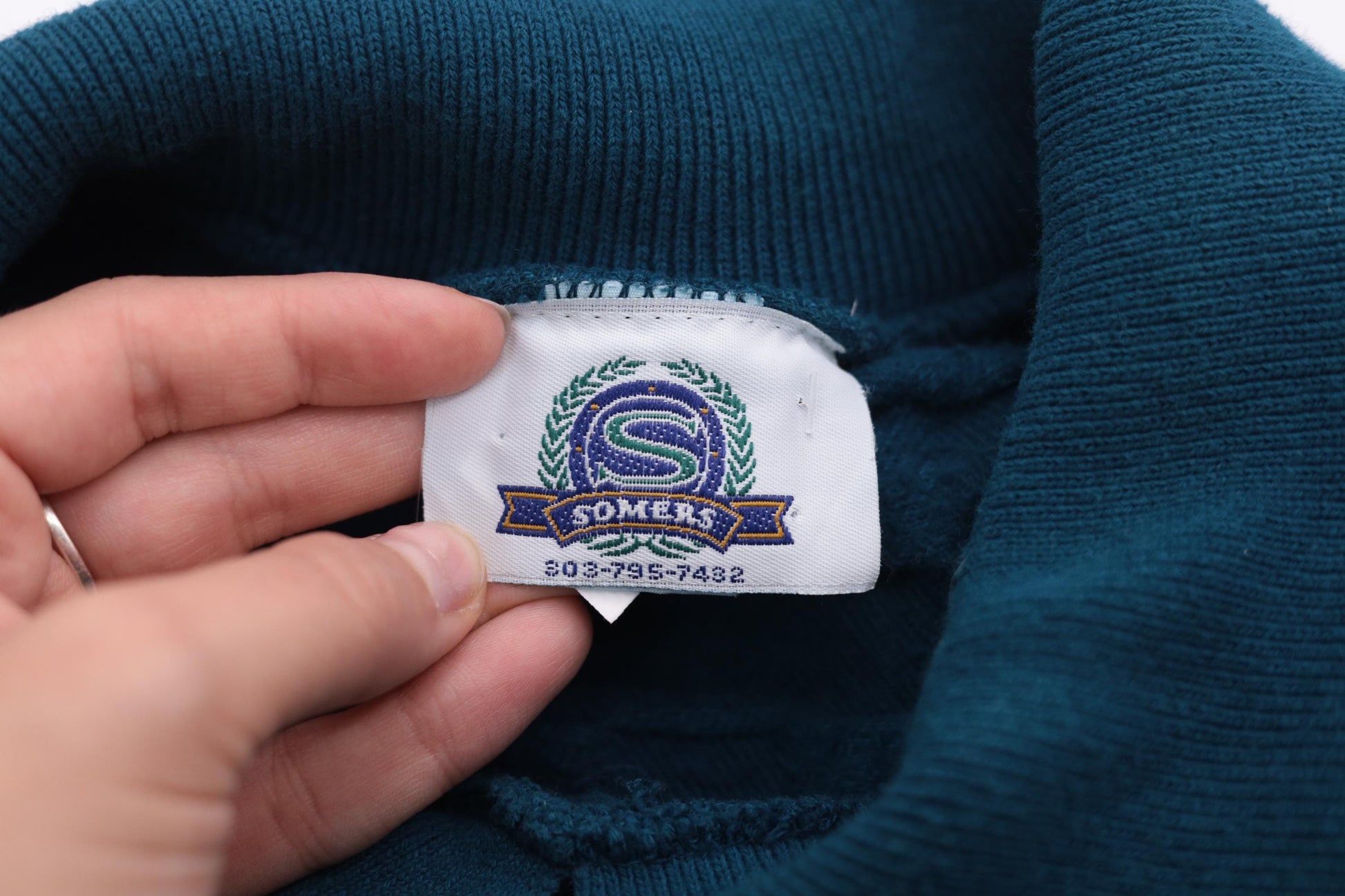 90s Alaska Wilderness Club Teal Sweatshirt Collared Cotton Large L