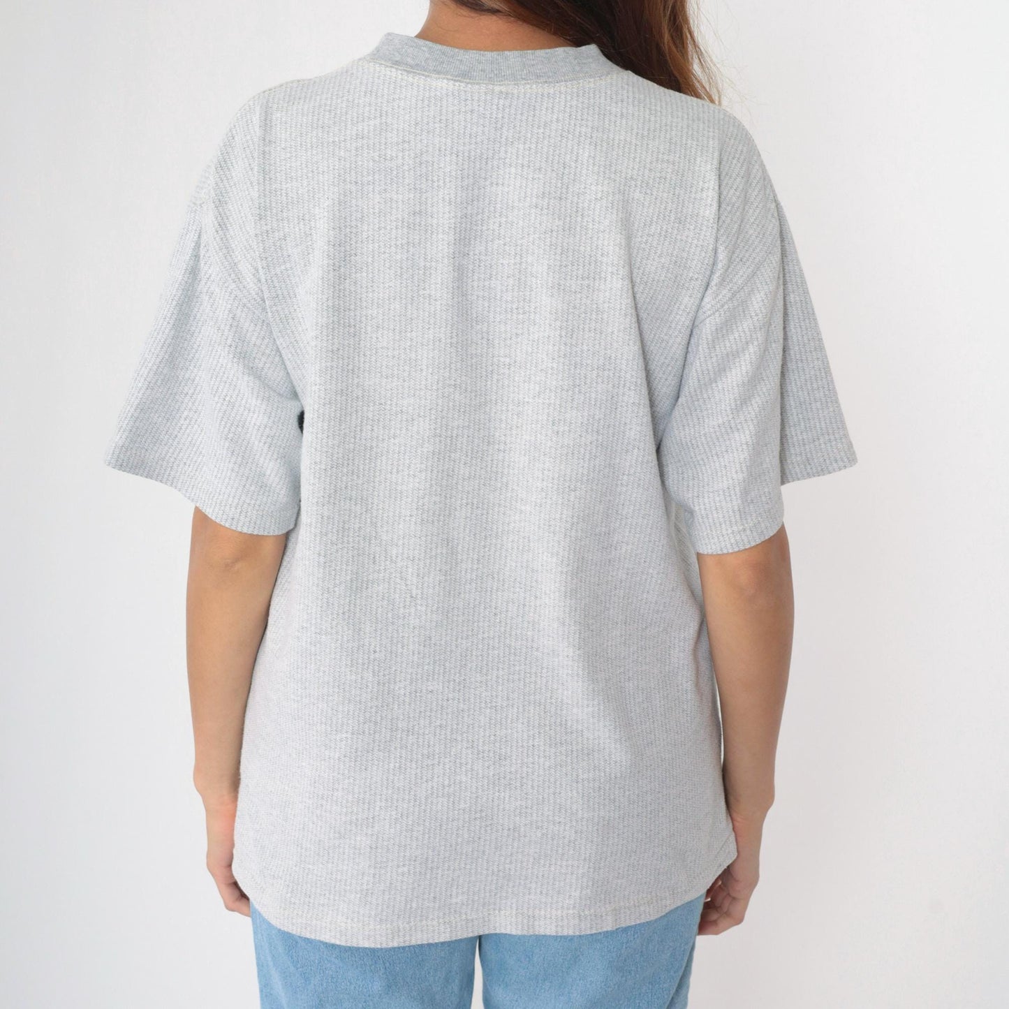 90s Glacier National Park Graphic T-Shirt Grey Stick Figure Crewneck Large L
