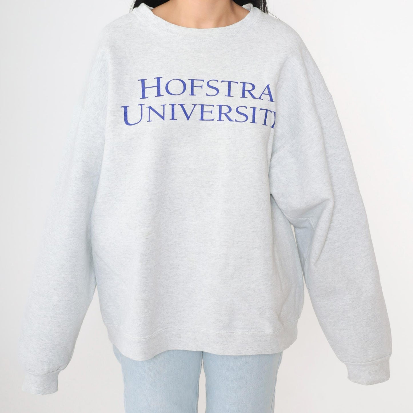 90s Hofstra University Heather Grey Crewneck Sweatshirt Extra Large XL