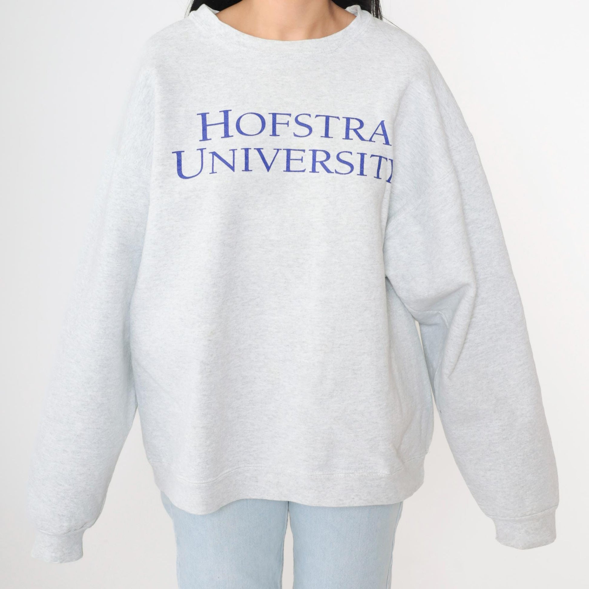 90s Hofstra University Heather Grey Crewneck Sweatshirt Extra Large XL