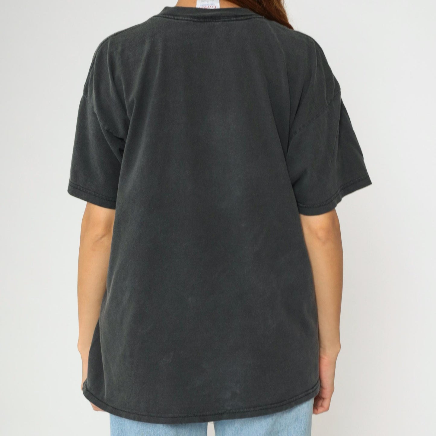 90s Ohio State Buckeyes Embroidered T-Shirt Faded Black Cotton Extra Large XL
