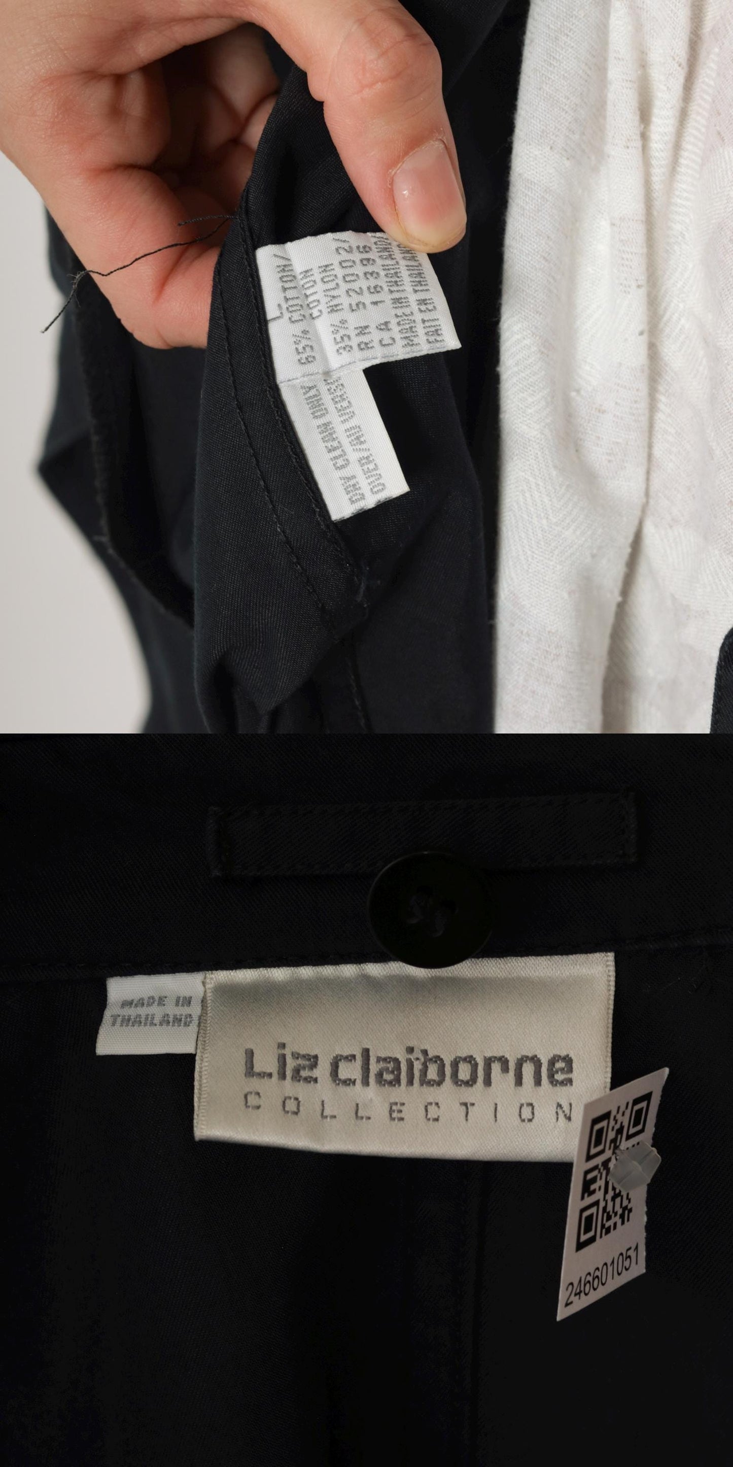 90s Liz Claiborne Black Trench Coat Double Breasted Belted Maxi Large L