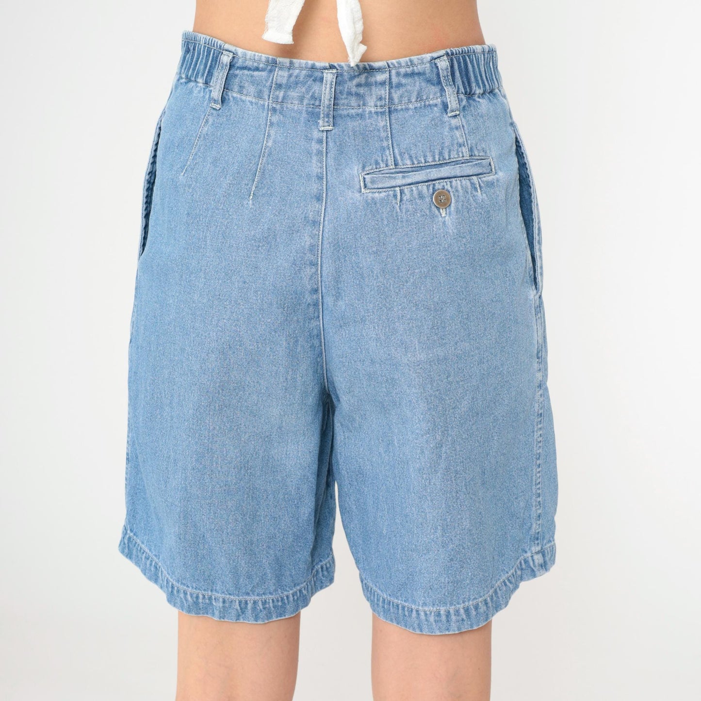 90s Chico's Denim Shorts Pleated High Waist Blue Jean Shorts XS