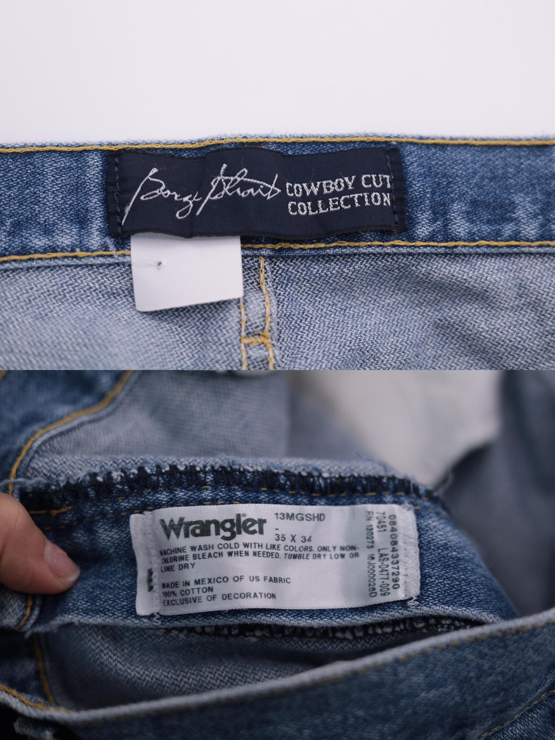 90s Wrangler George Strait Cowboy Cut Blue Jeans High Rise Straight Leg 35x34