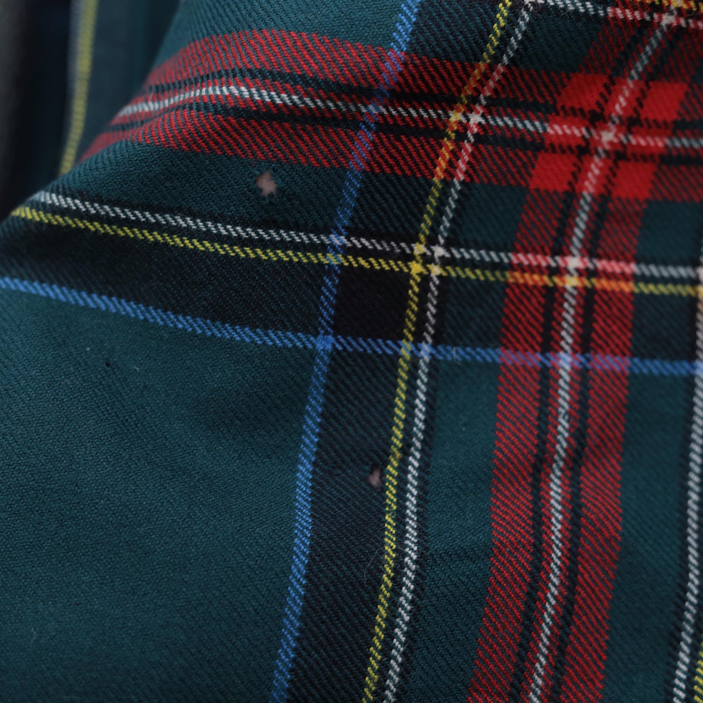 70s Green Plaid Wool Midi Skirt High Waisted Pleated Small S