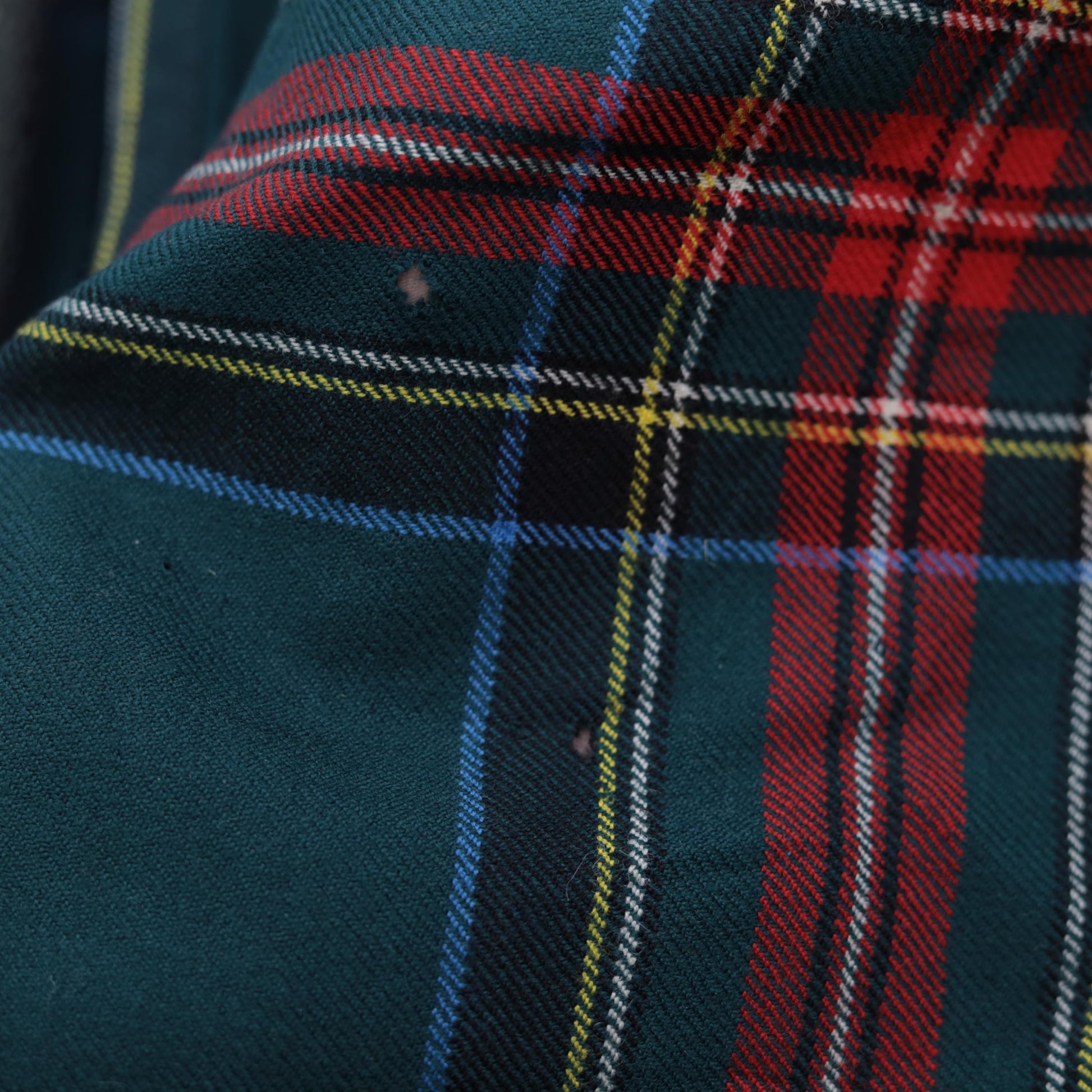 70s Green Plaid Wool Midi Skirt High Waisted Pleated Small S