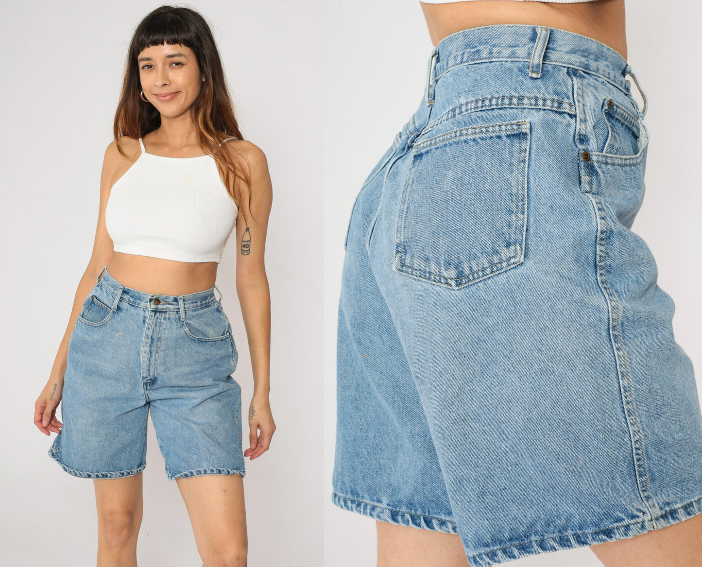 90s Backroad High-Waisted Denim Shorts Blue Small S