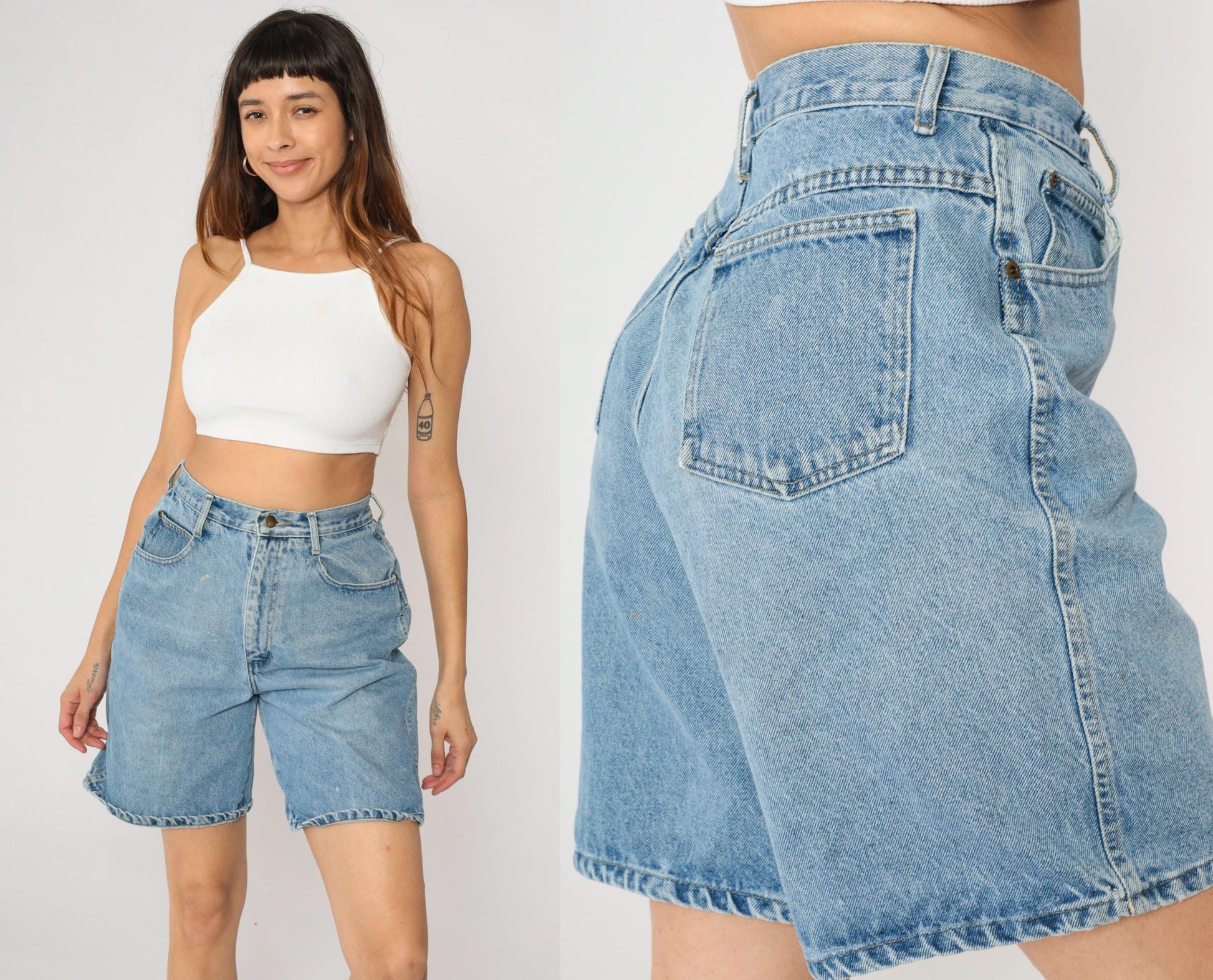 90s Backroad High-Waisted Denim Shorts Blue Small S