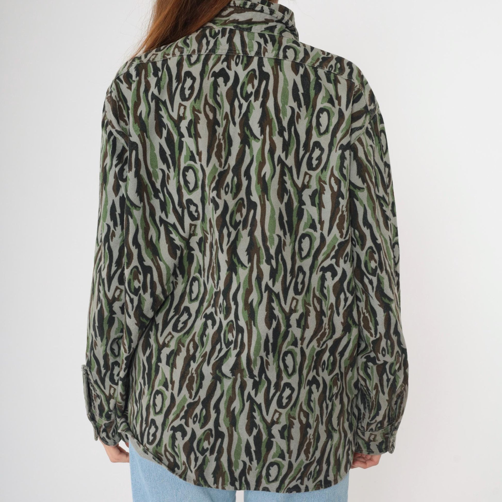 90s Woolrich Camo Button Up Shirt Men's Extra Large XL
