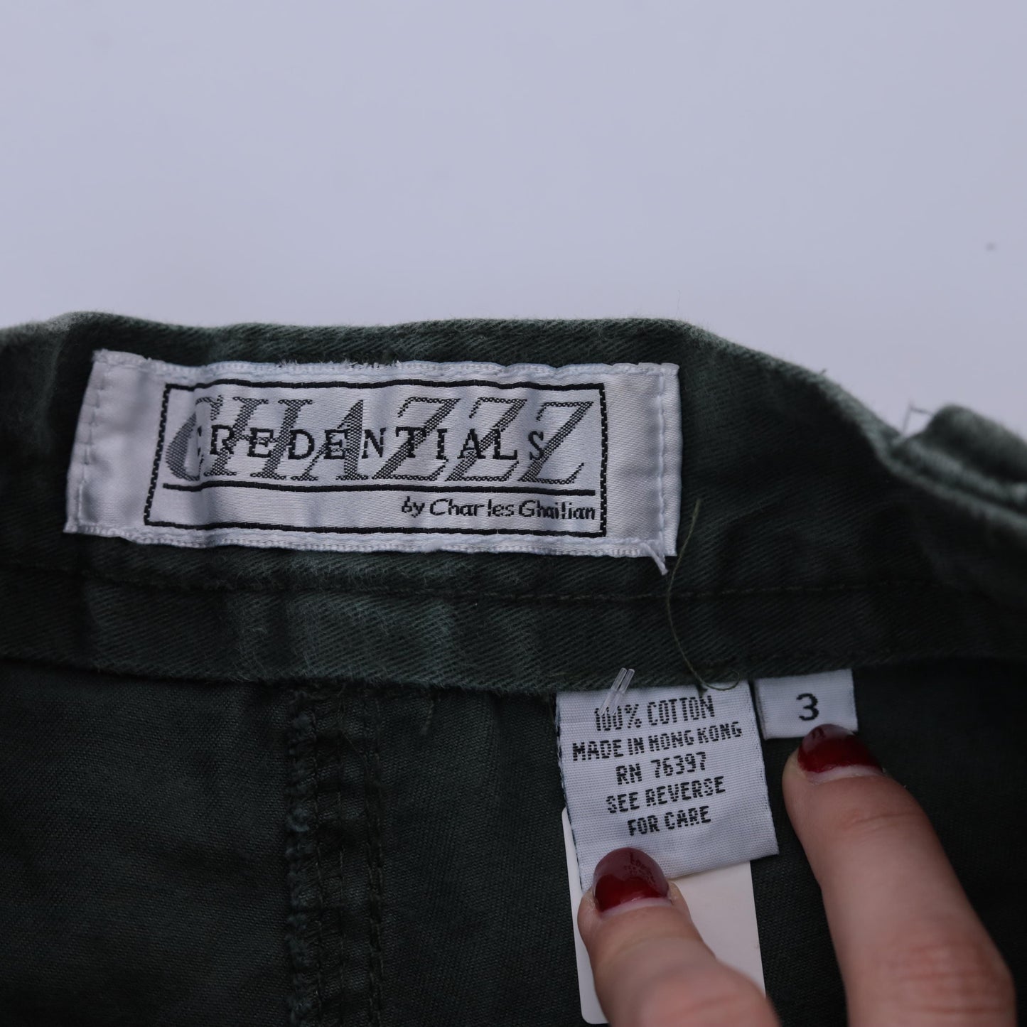 90s Dark Green Cotton Cargo Shorts High Waist Utility Pockets Small 3