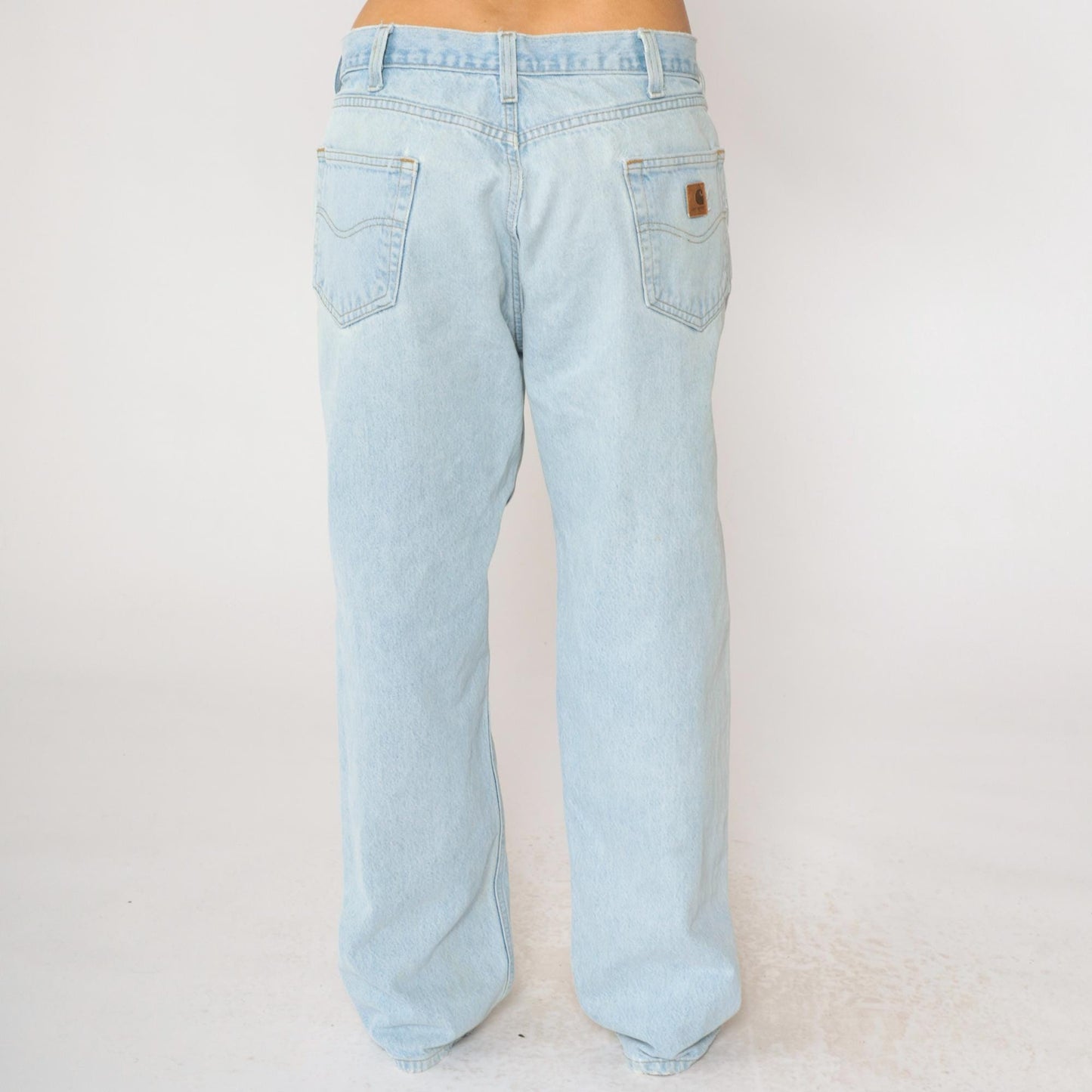 90s Carhartt Straight Leg Jeans High Waist Light Wash Denim 36