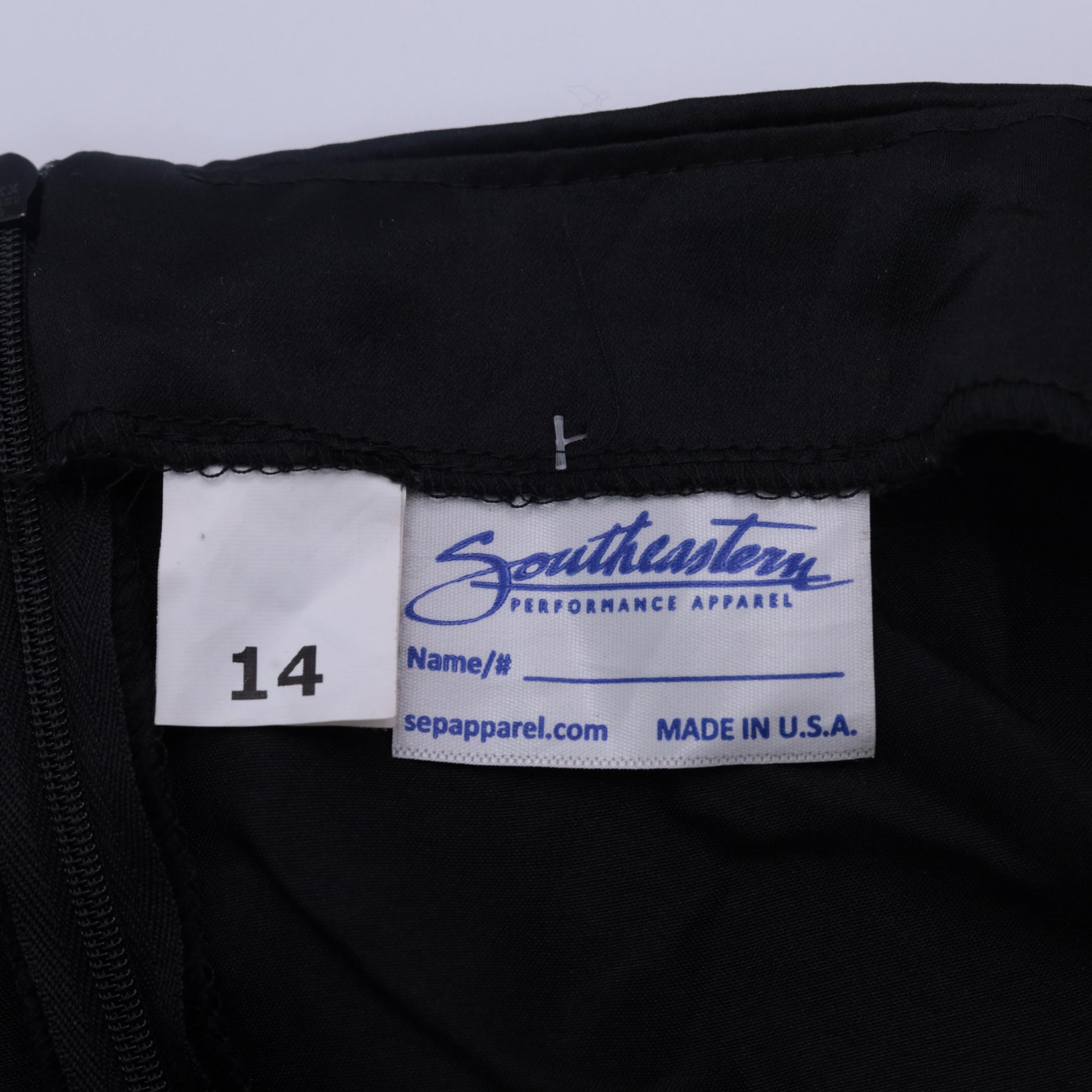 Black Satin Maxi Skirt High Waisted A-Line Column Southeastern Performance Apparel Size 14