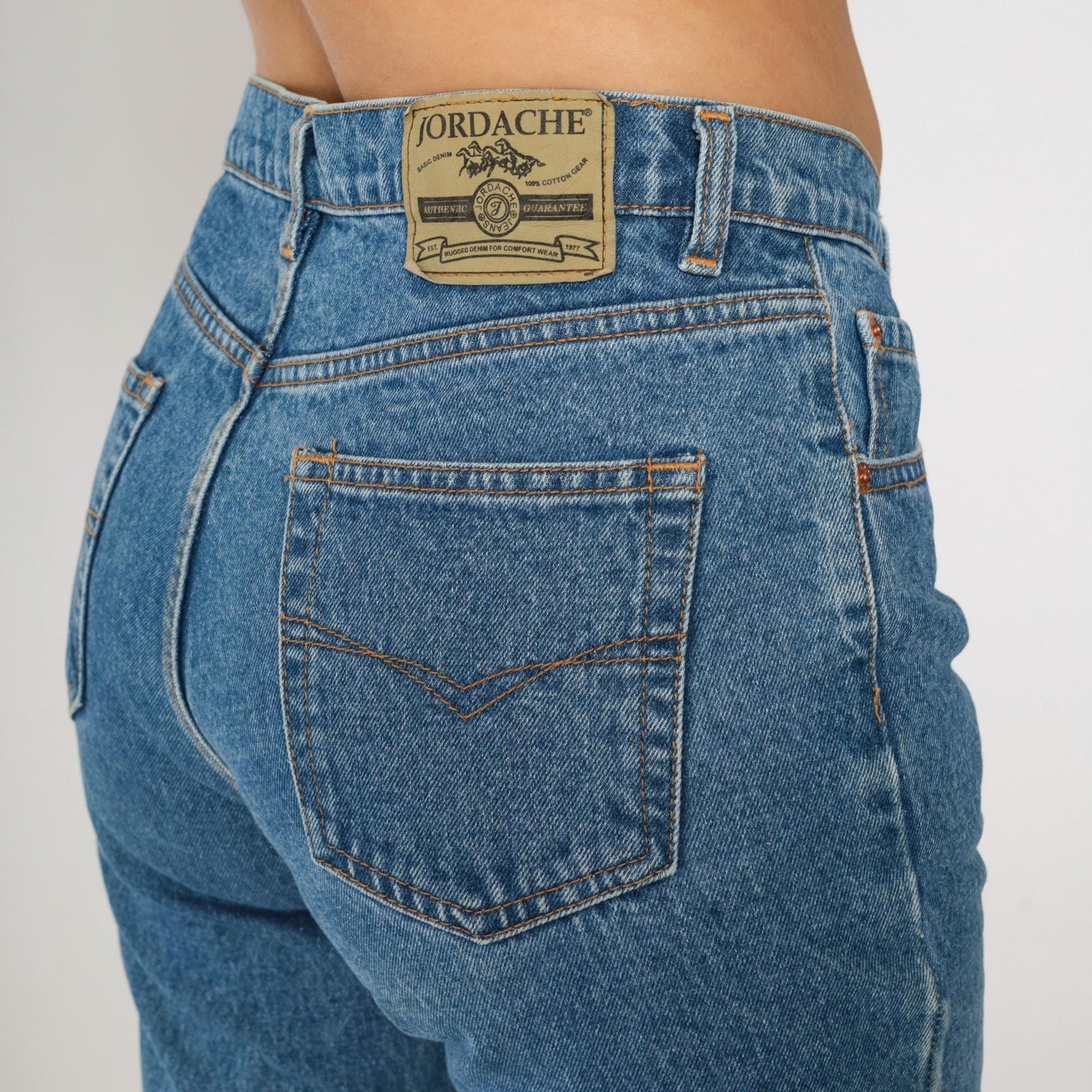 90s Jordache Bootcut Jeans Blue High Rise Cotton Denim Small 28