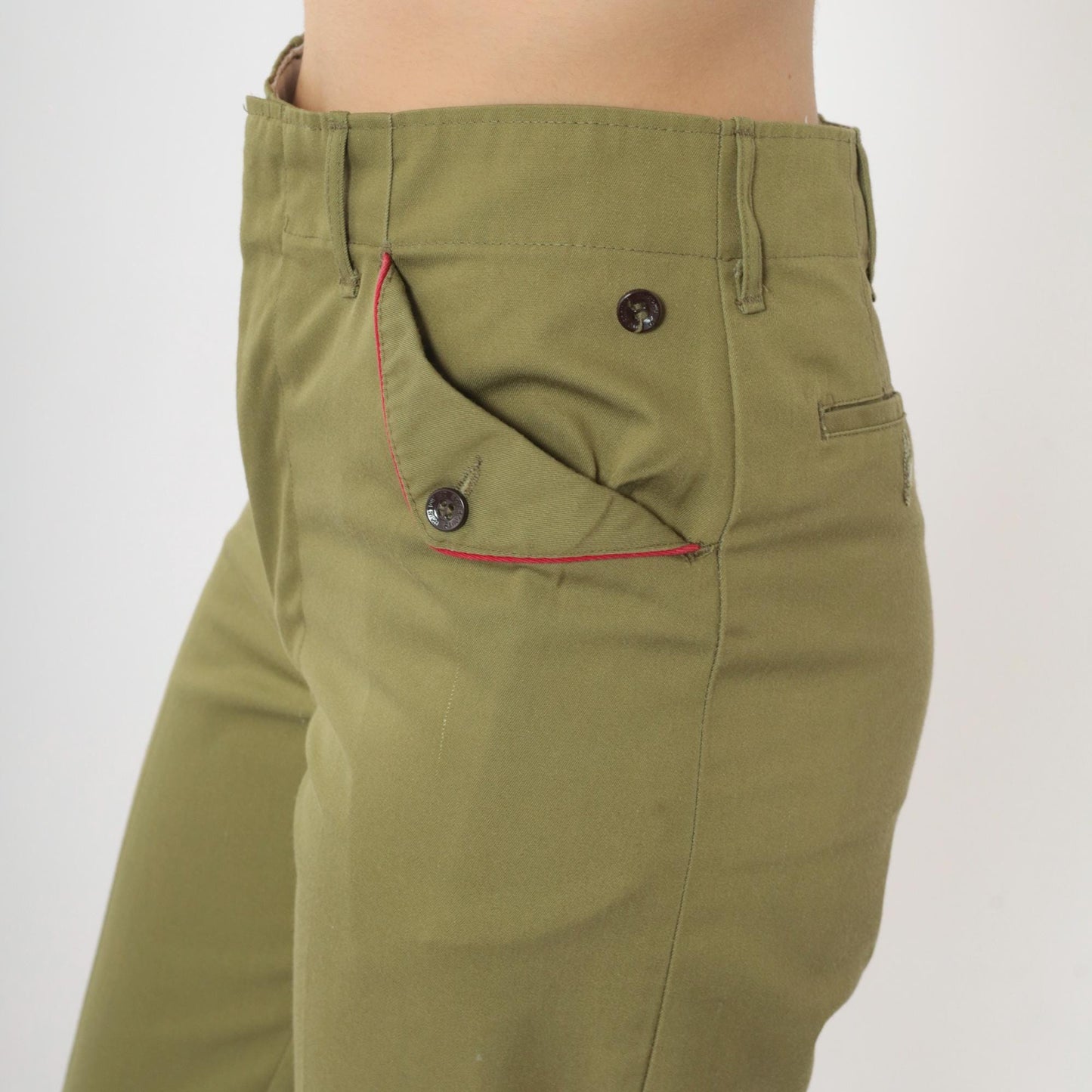 60s Boy Scouts of America Uniform Pants Olive Green High Waist Small