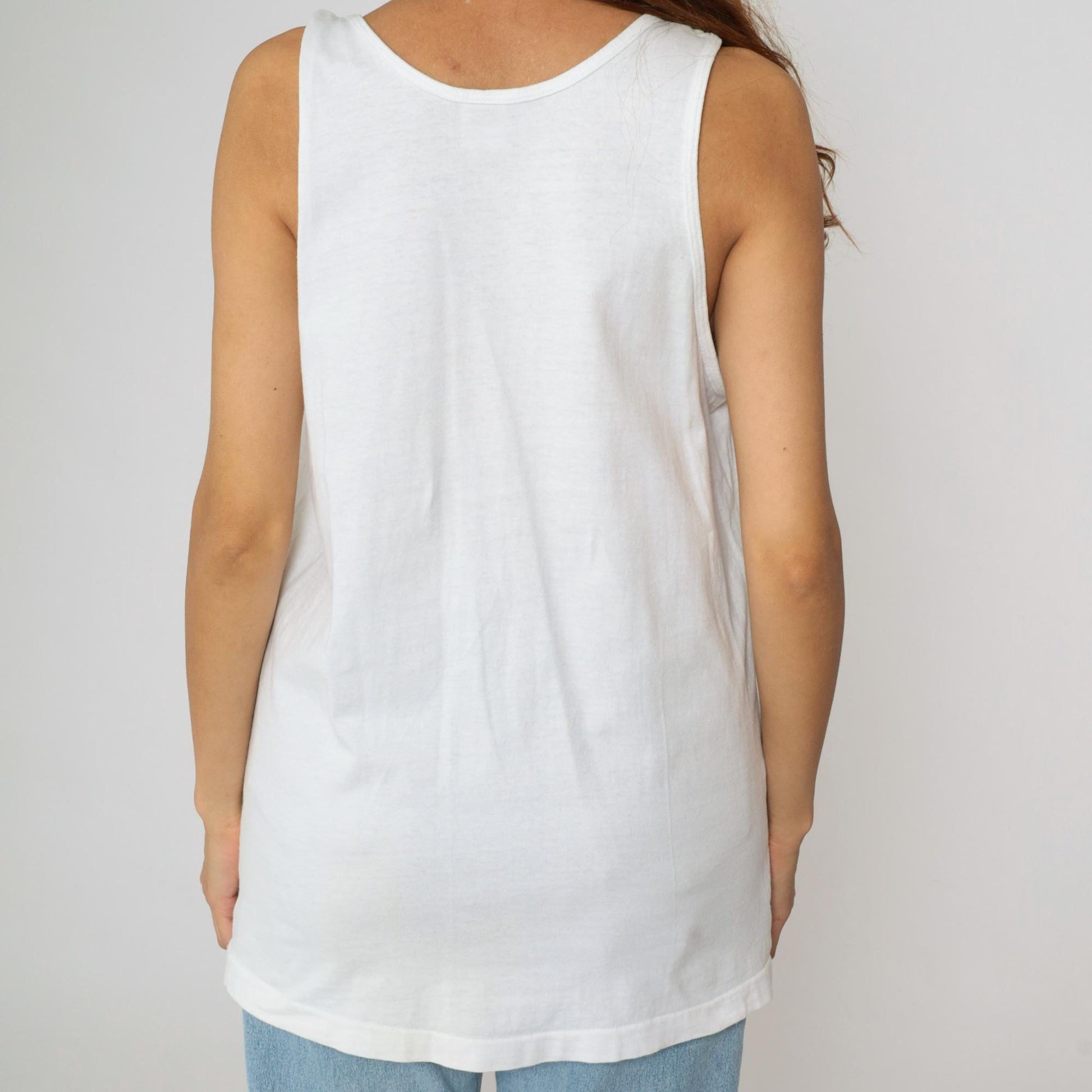 90s Great Western Junior Olympic Softball Tank Top White Cotton Graphic Large