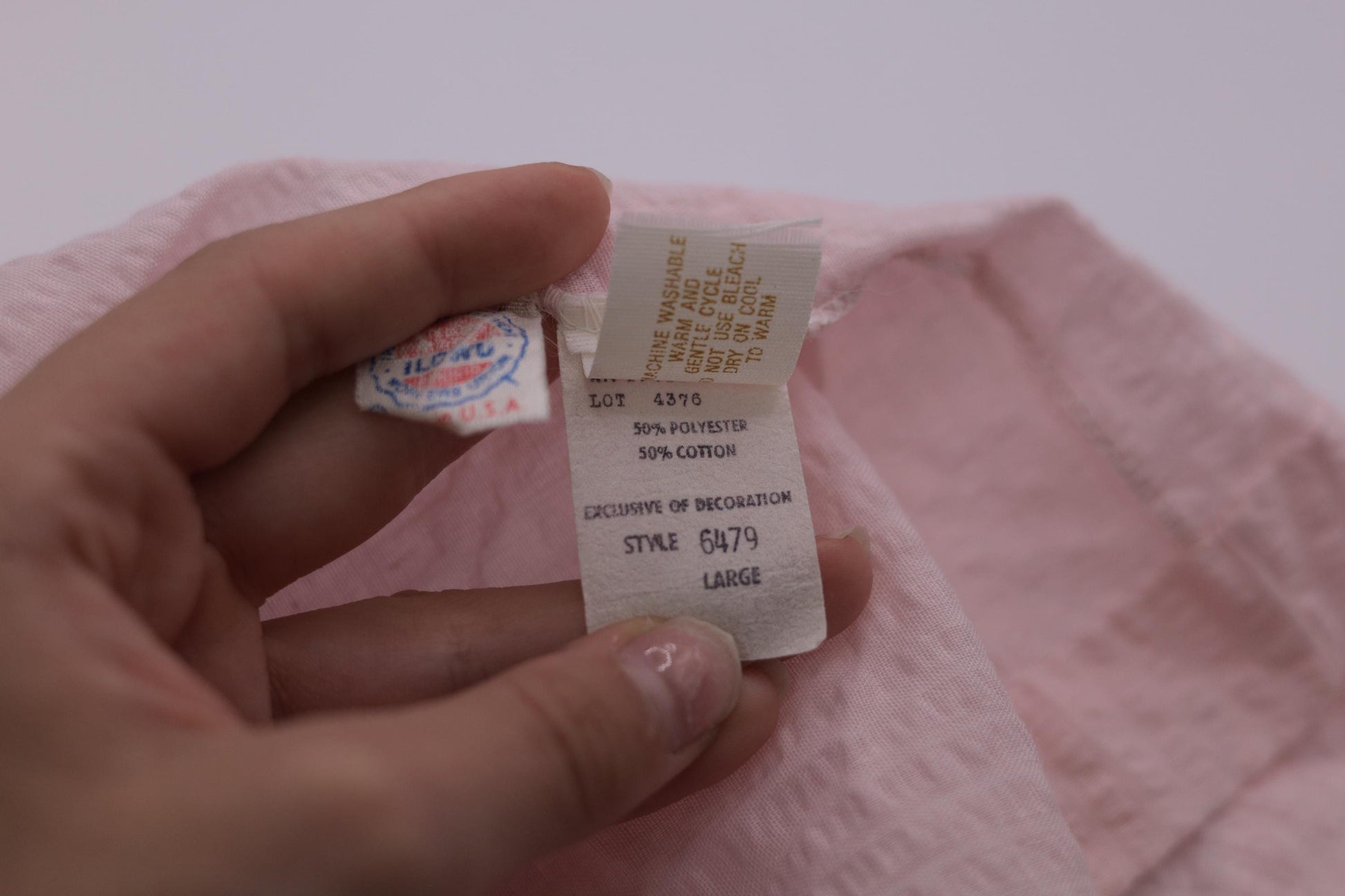 80s Pink Seersucker Wrap Dress Deep V Ruffle Collar Maxi Small
