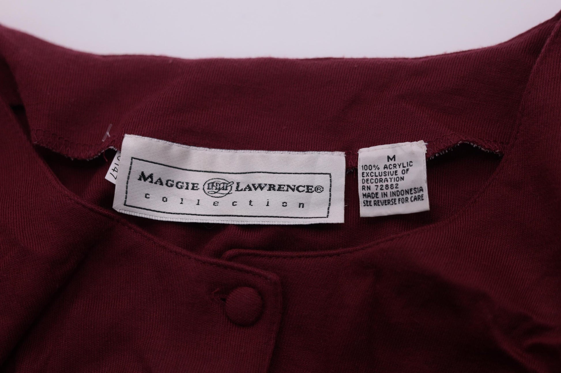 90s Burgundy Mini Shirtdress Long Sleeve Button Down Tie Back Medium M