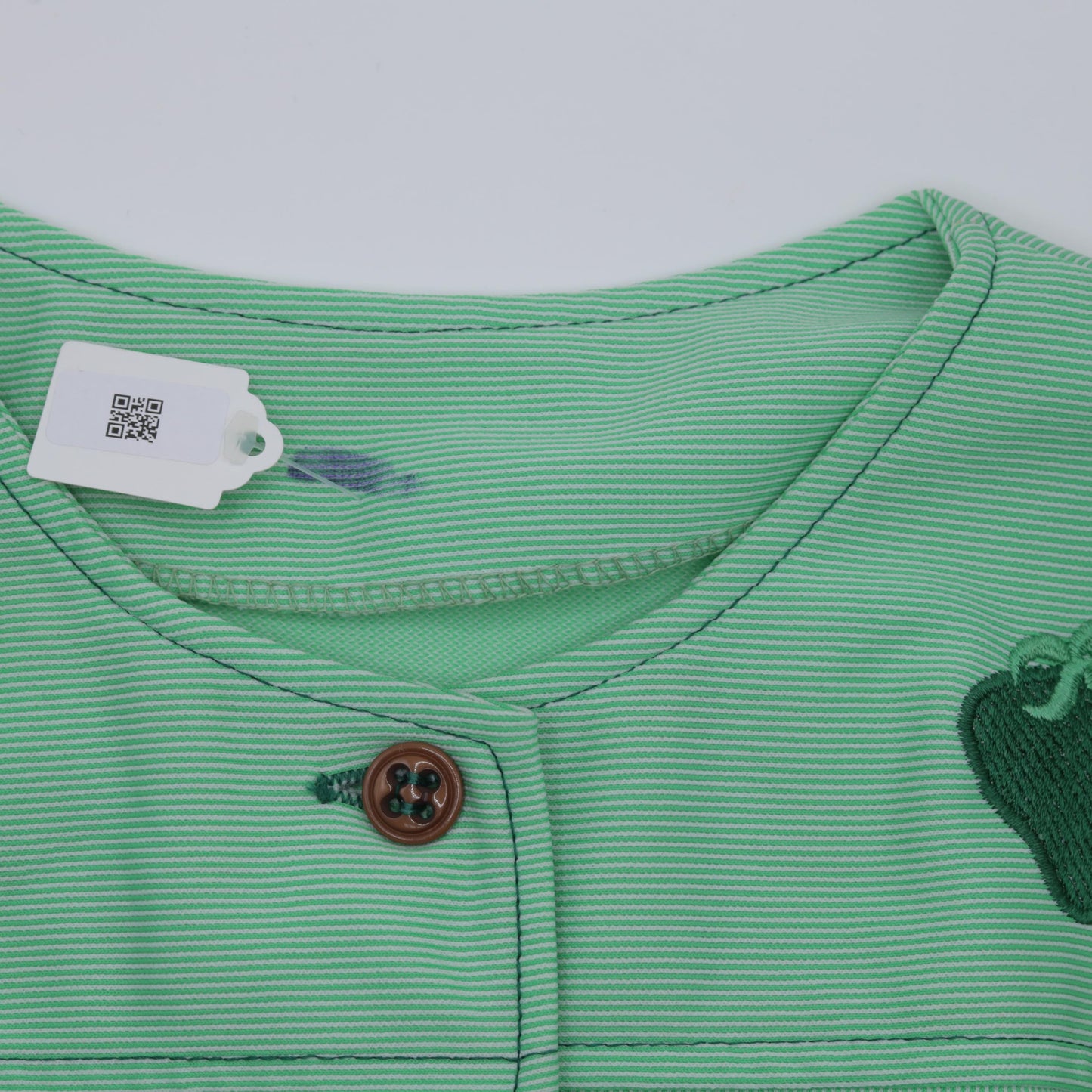 70s Mod Strawberry Shift Dress Green Mini Sleeveless Button Up Small