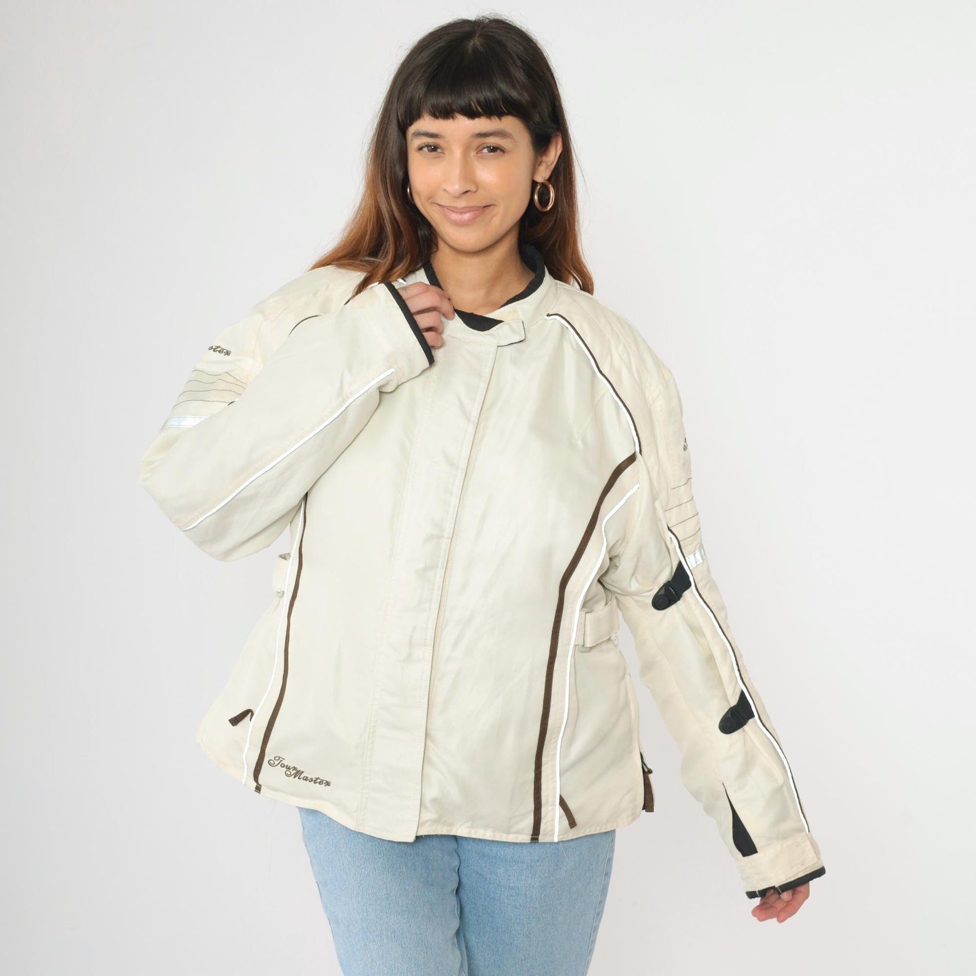 Tourmaster Trinity 3.0 Women's Motorcycle Jacket Cream Reflective Plus MD/18