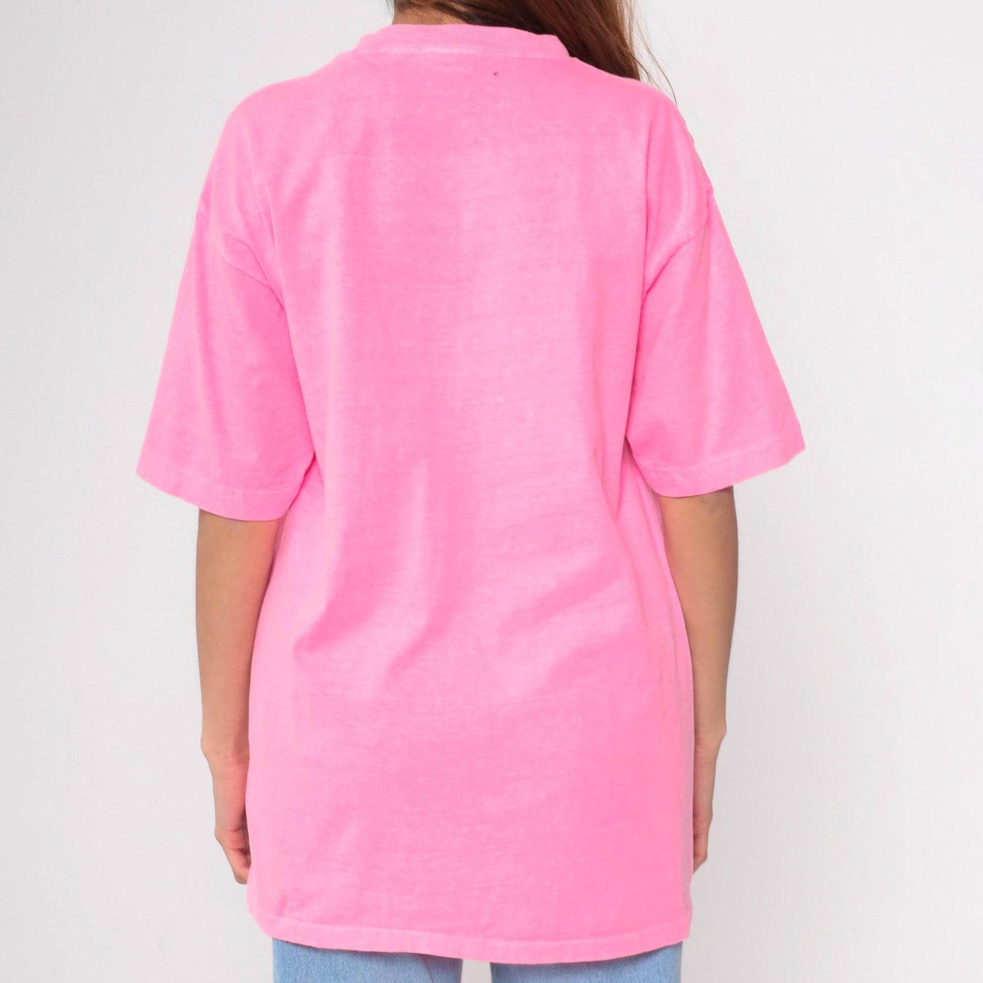 90s Los Angeles Raiders Neon Pink NFL Graphic T-Shirt Cotton Large L