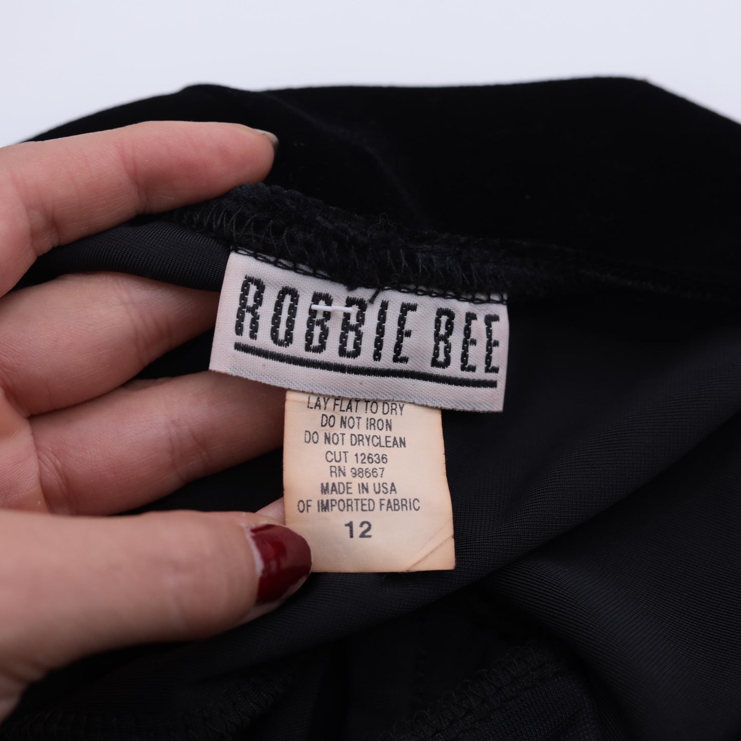 90s Robbie Bee Black Velvet Shift Dress Glitter Open Back Knee Length Large