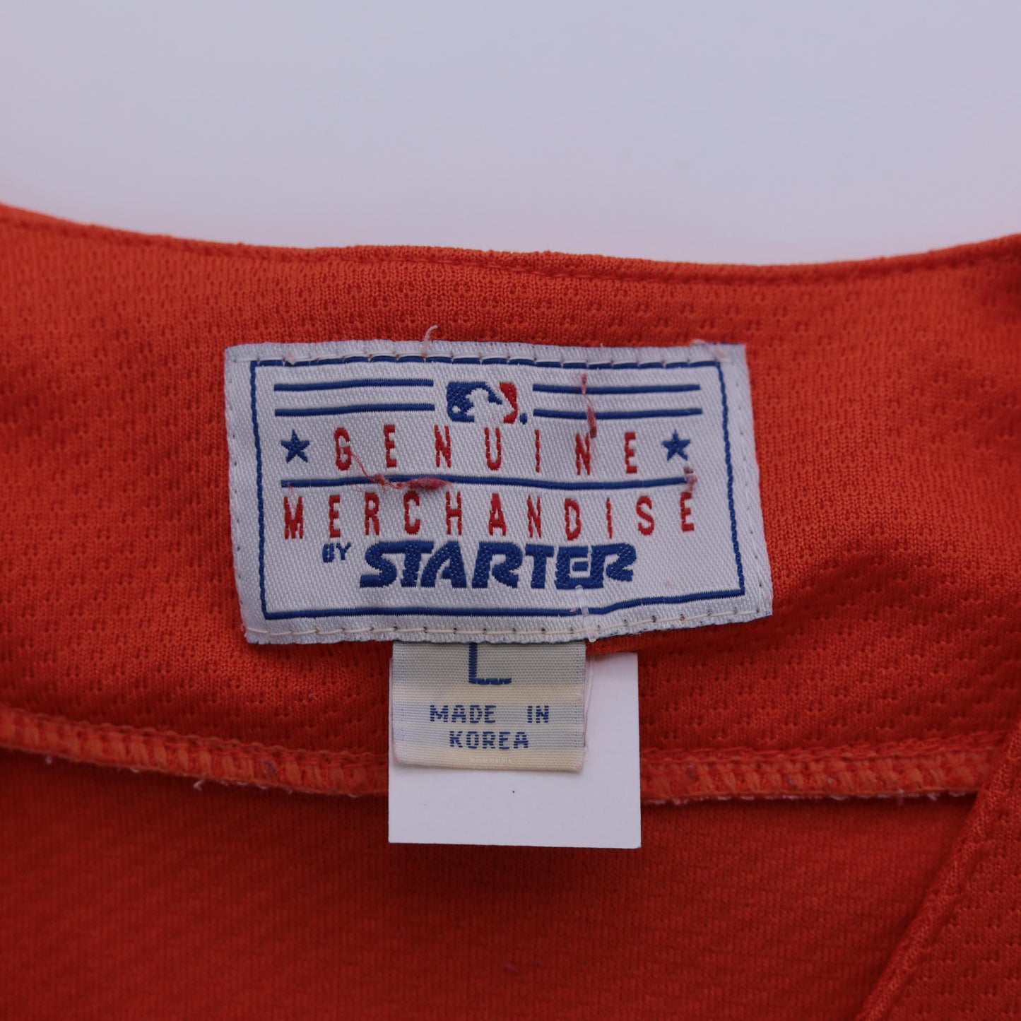 90s Starter Pittsburgh Pirates Orange Button-Up Jersey Large L