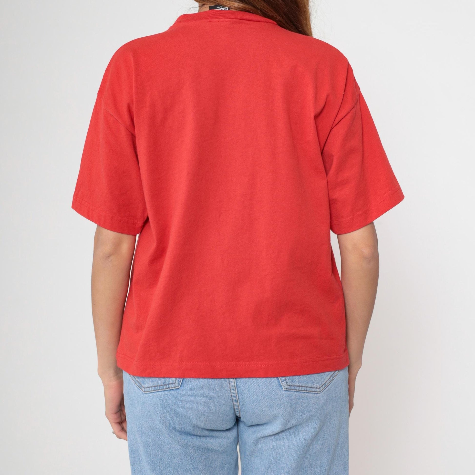 90s Doze Clothes Passion Pig Graphic T-Shirt Red Cotton Crewneck Small