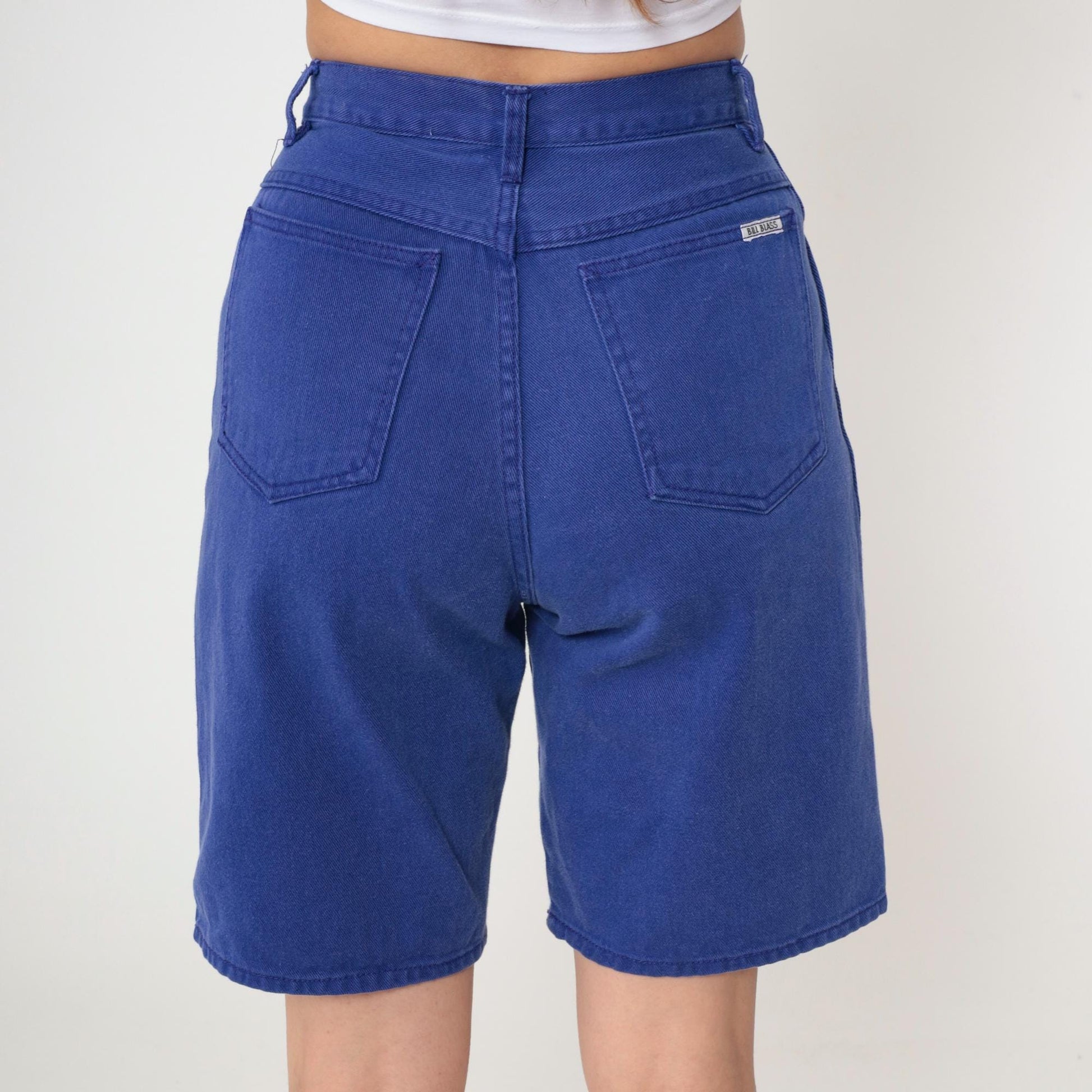 90s Bill Blass Indigo Denim Shorts High Waist Bermuda Length Small
