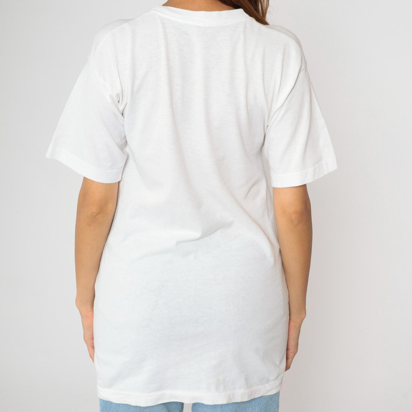 1993 Oregon Earthquake Survivor Graphic T-Shirt White Cotton Crewneck Medium