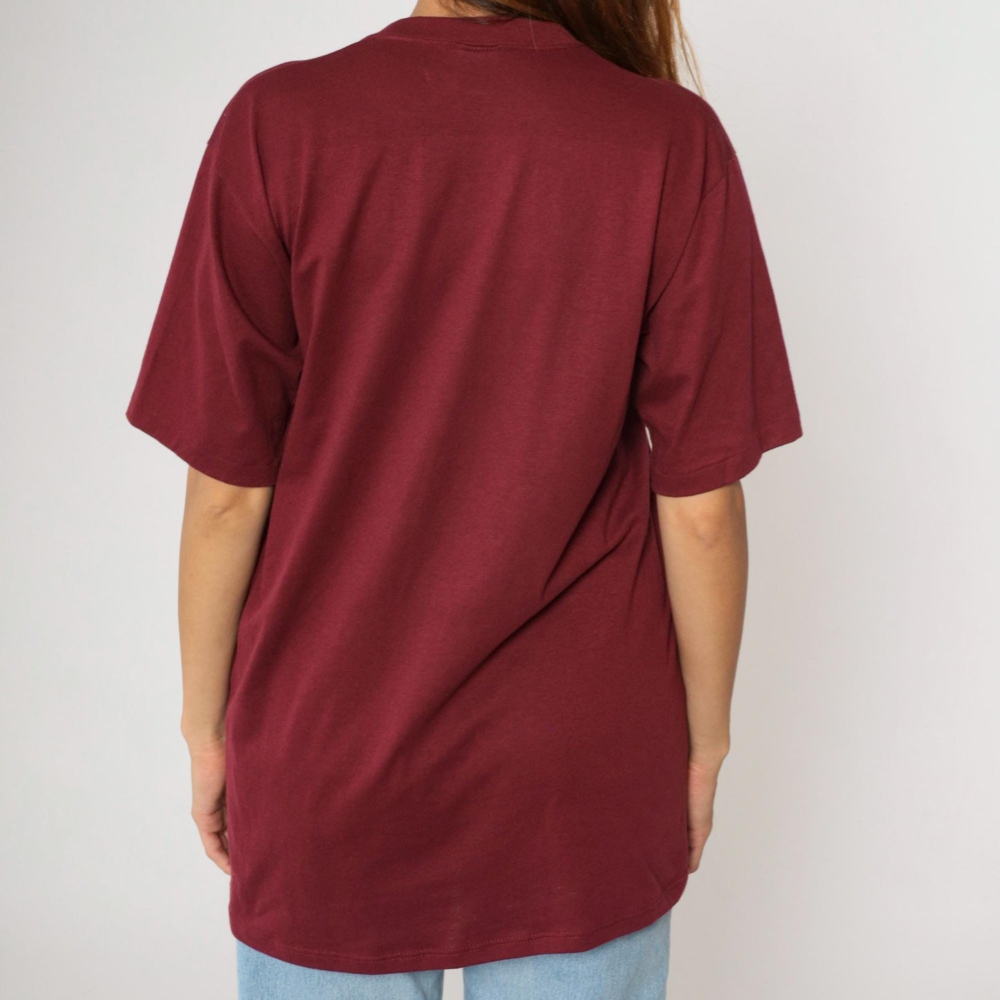 90s Jerzees Teachers Have Class Apple Graphic Tee Burgundy Large