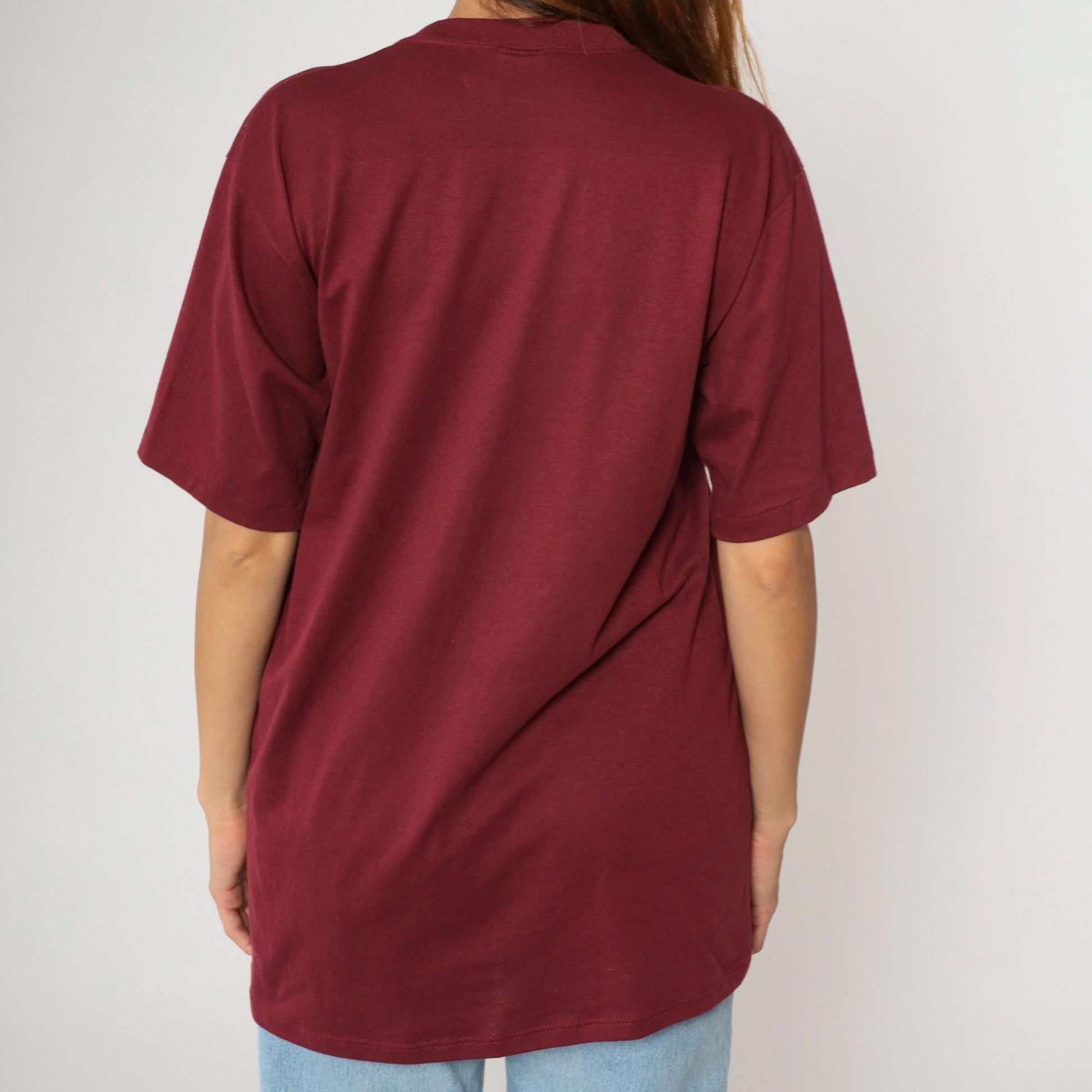90s Jerzees Teachers Have Class Apple Graphic Tee Burgundy Large