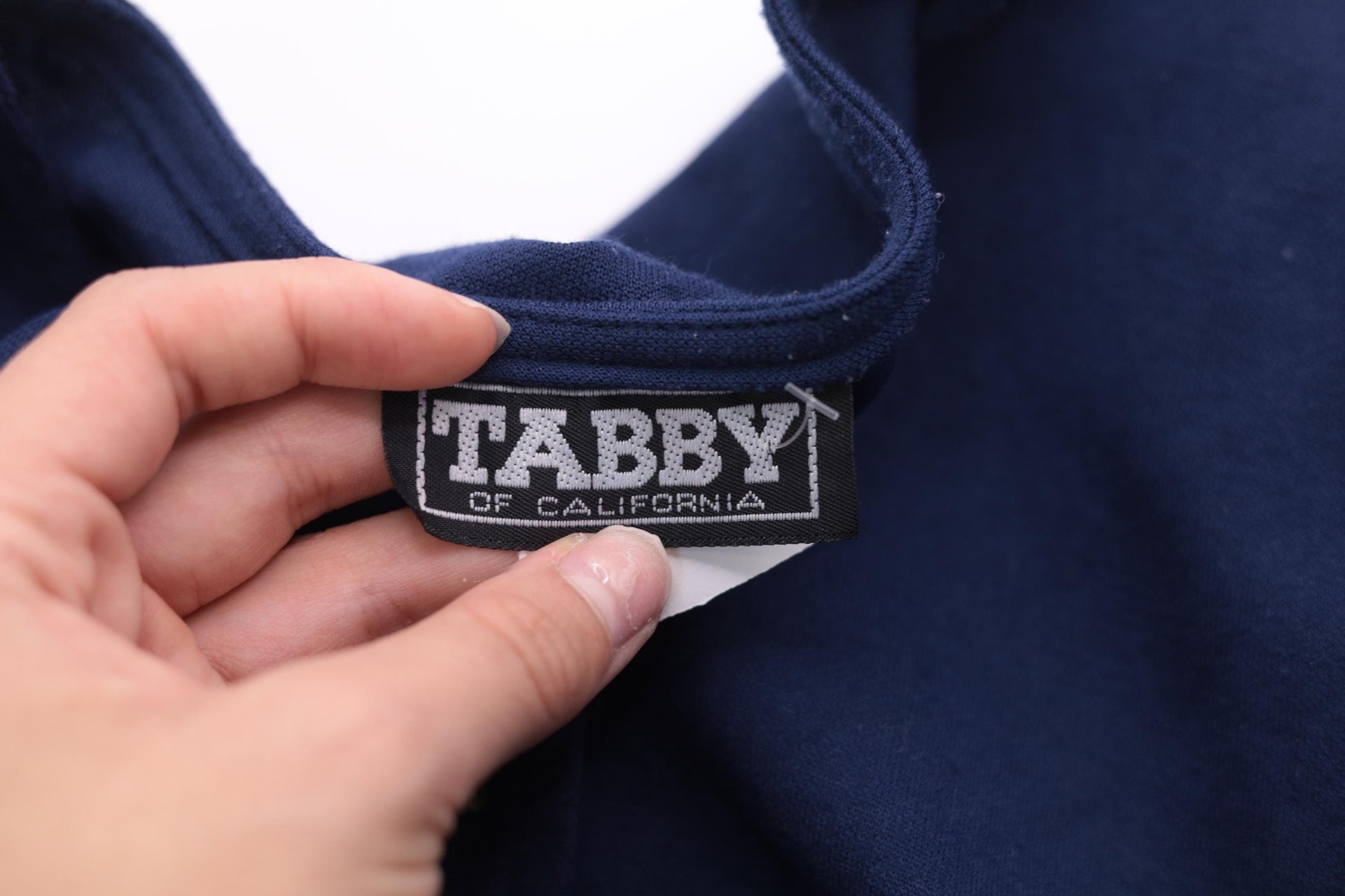 80s Tabby of California Navy Double Breasted Midi Shirtdress Puff Sleeve Medium Large