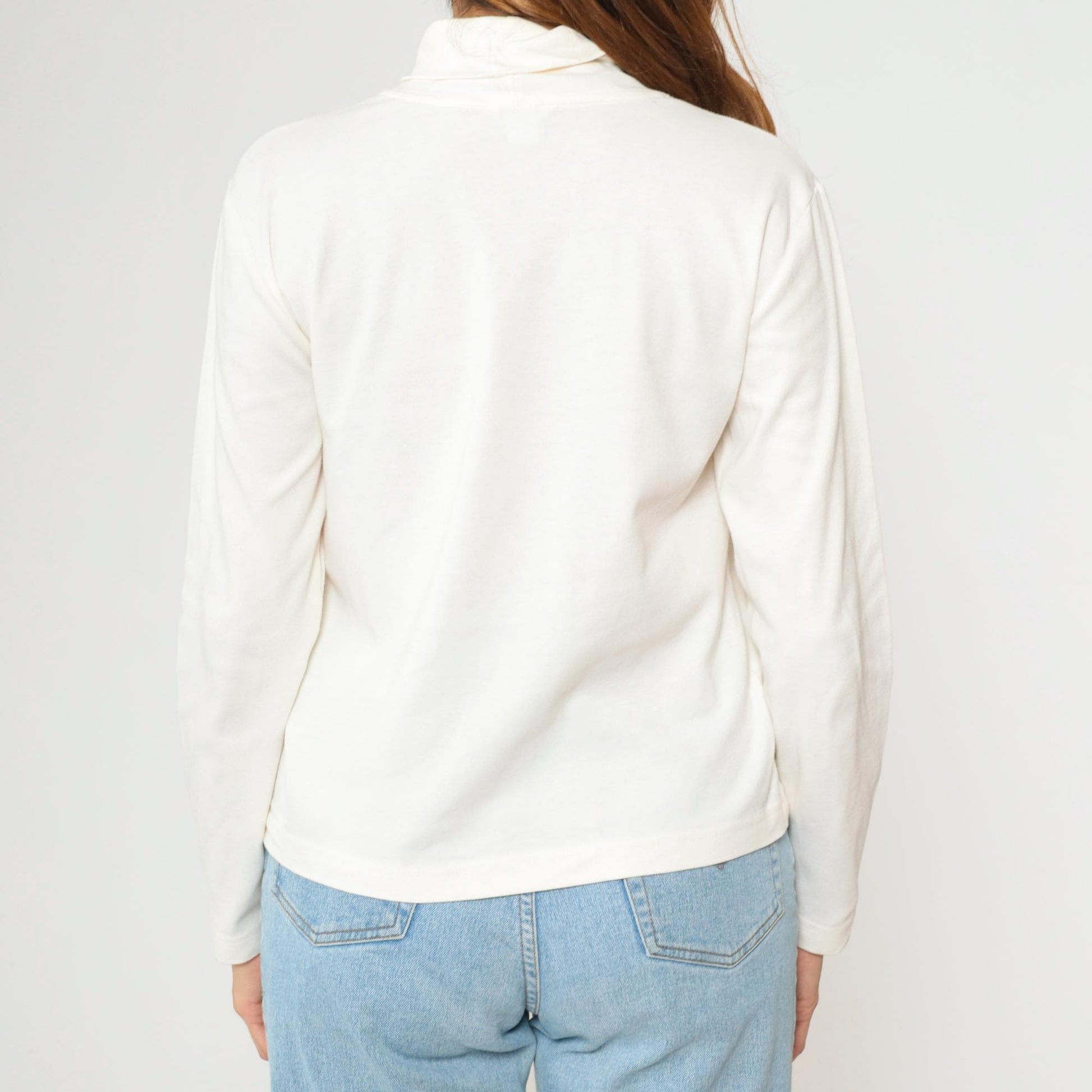 00s Christopher & Banks Off-White Turtleneck Long Sleeve Top Medium M