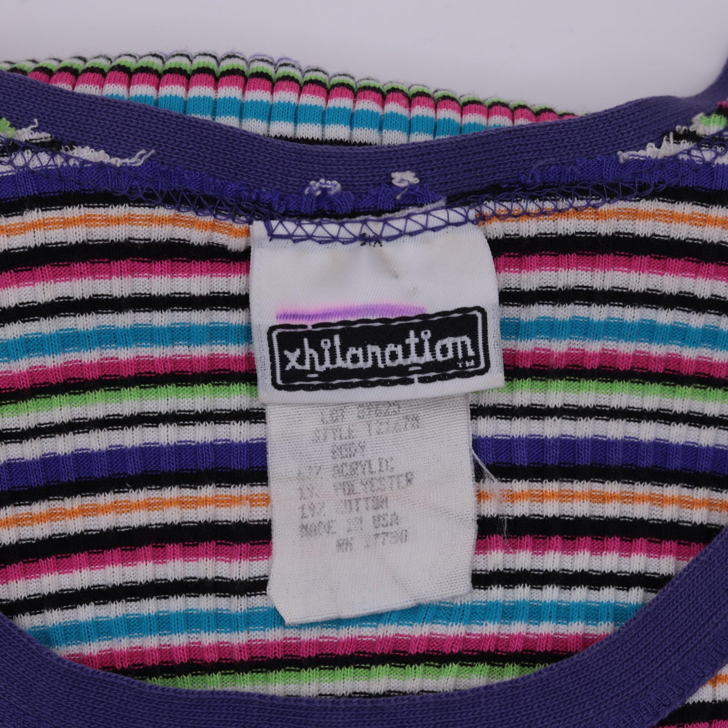 90s Y2K Purple Rainbow Striped Ringer Tee Dress Bodycon Mini Small