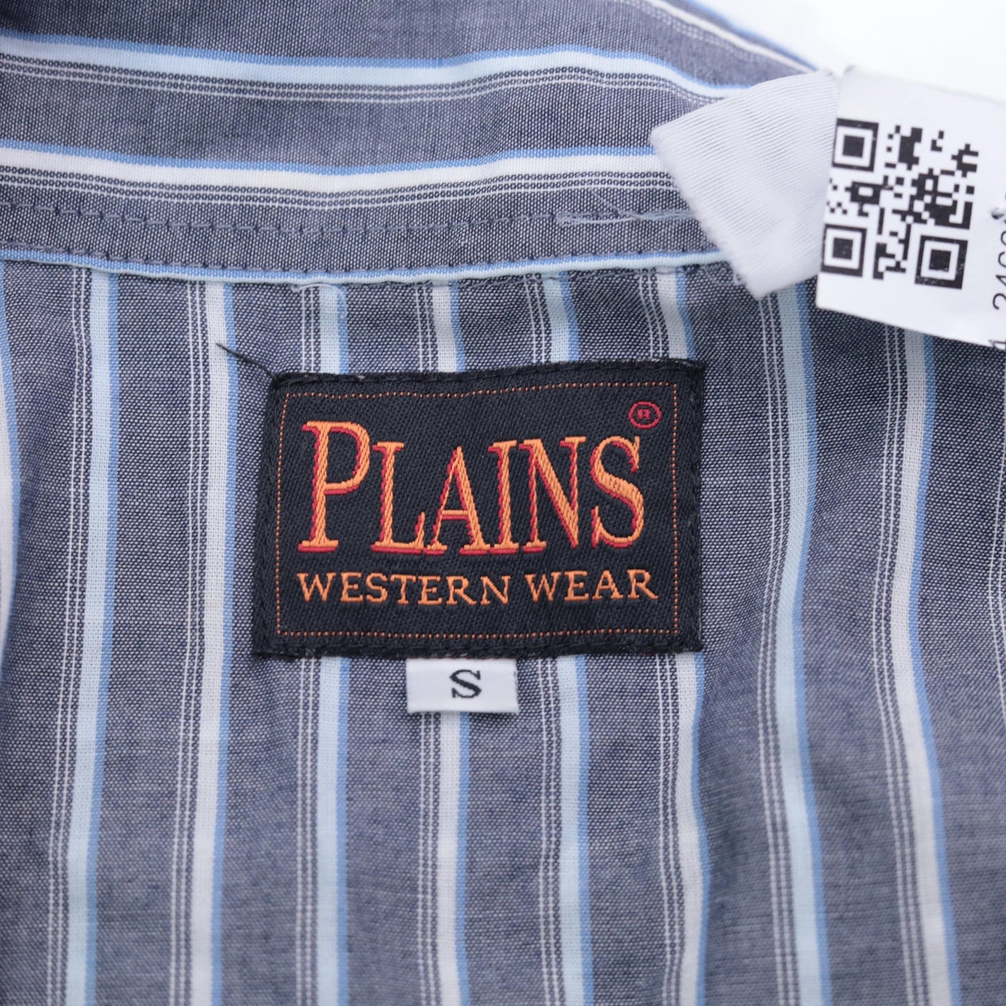 90s Plains Western Wear Pearl Snap Shirt Grey Striped Short Sleeve Small