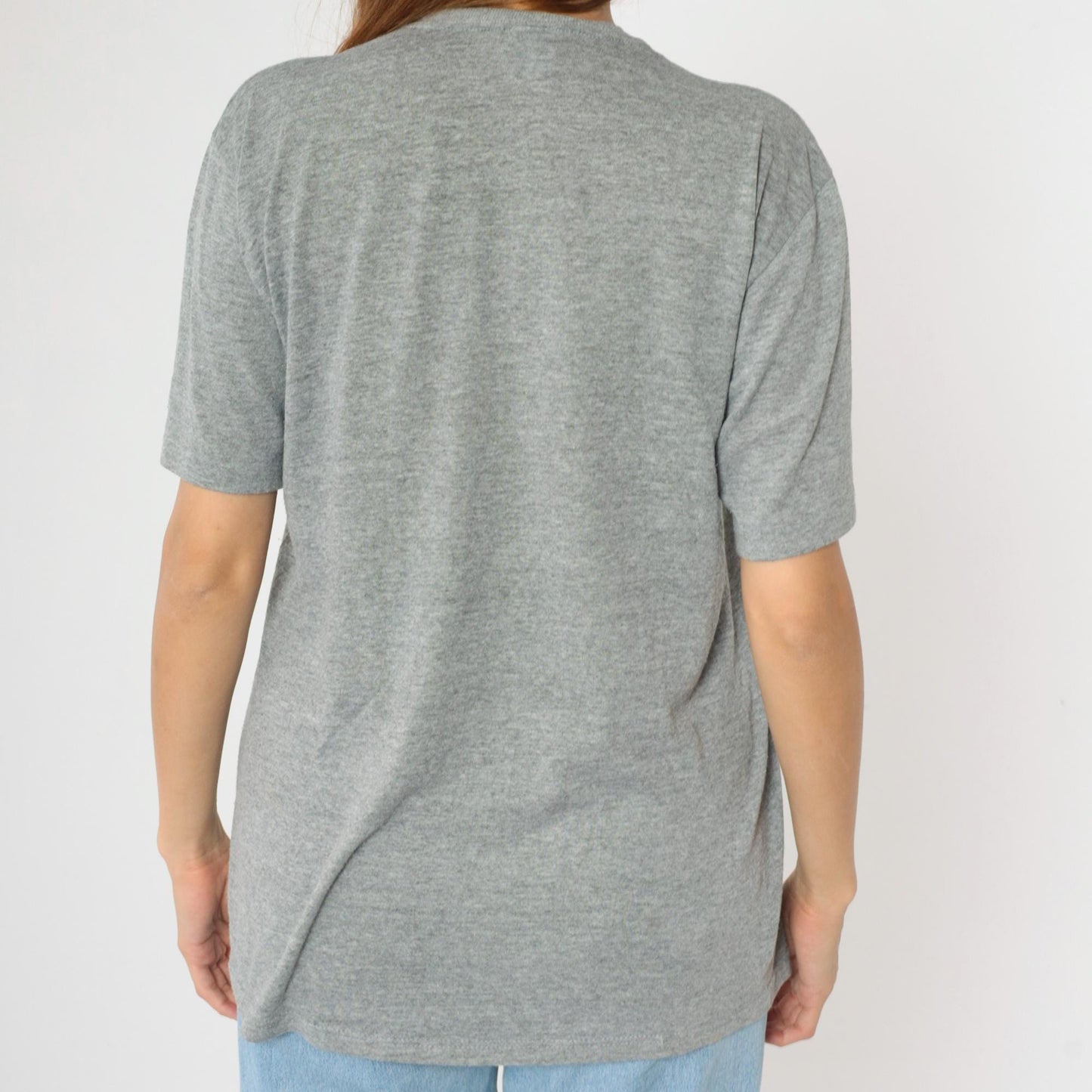 90s Brunswick County Schools Graphic T-Shirt Grey Jerzees USA Made Large