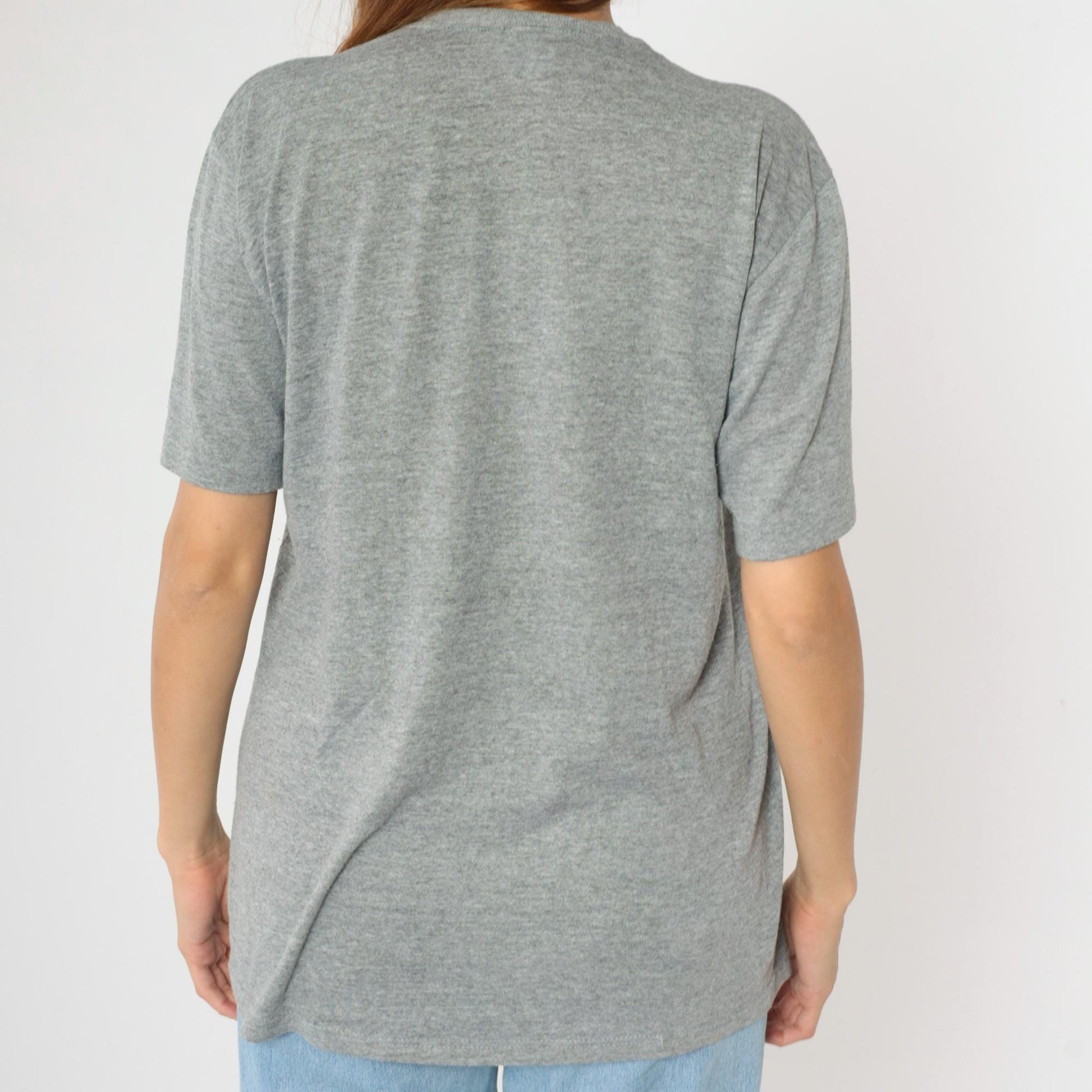 90s Brunswick County Schools Graphic T-Shirt Grey Jerzees USA Made Large