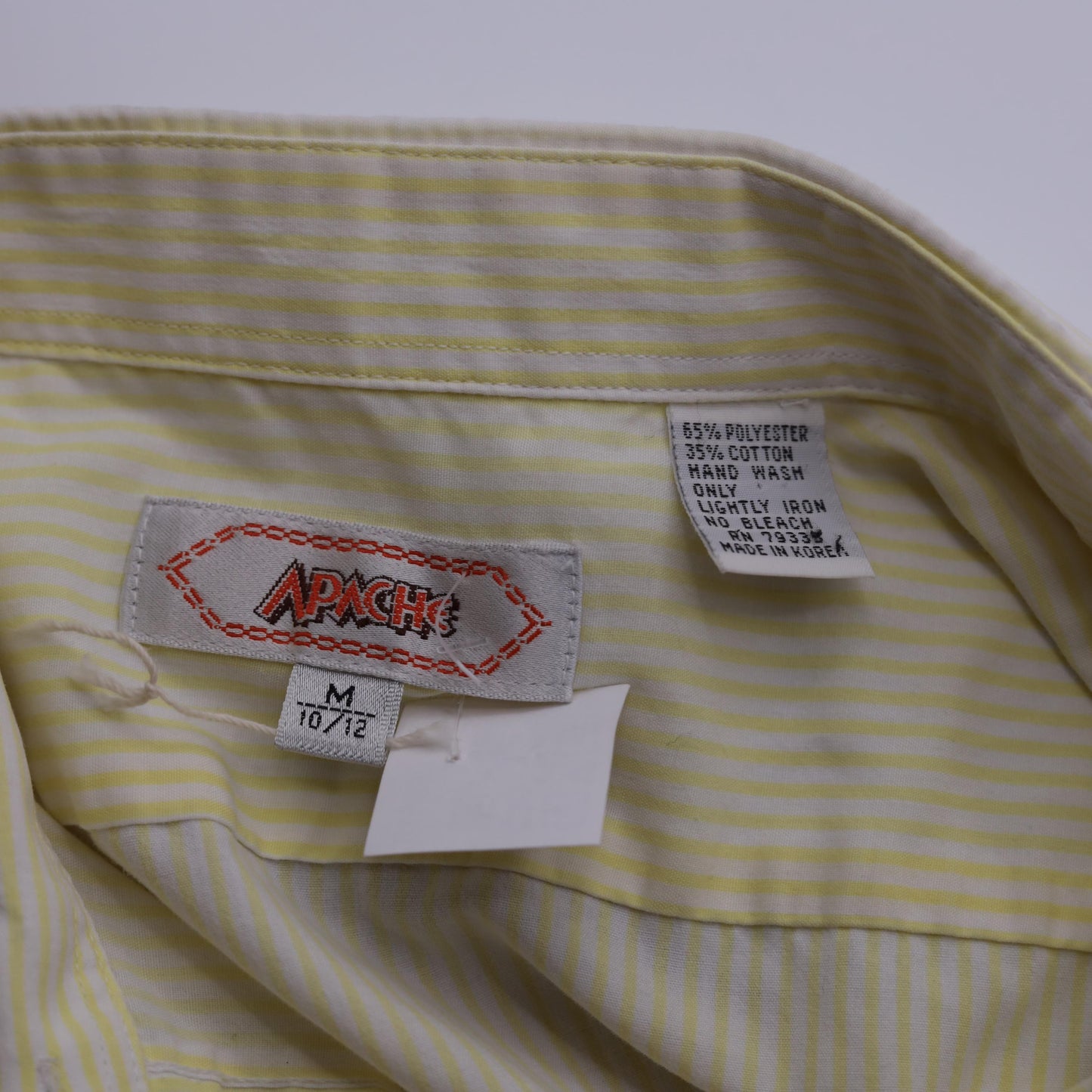 90s Apache Yellow Striped Floral Embroidered Rhinestone Button Up Blouse Medium