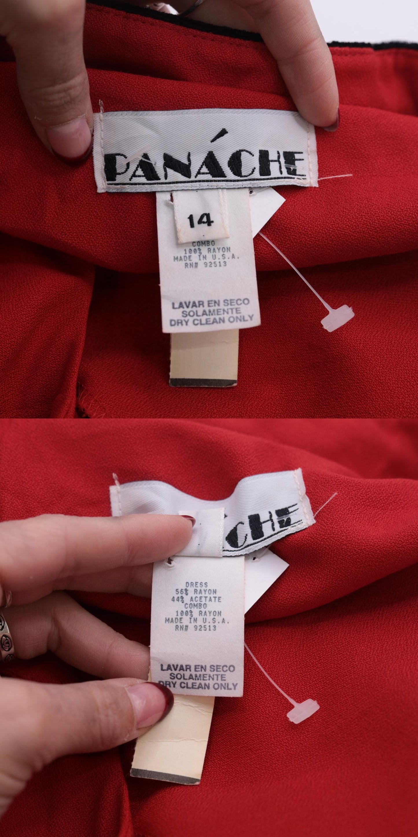 90s Panache Red Velvet Maxi Dress Button-Up Keyhole Mandarin Collar Large