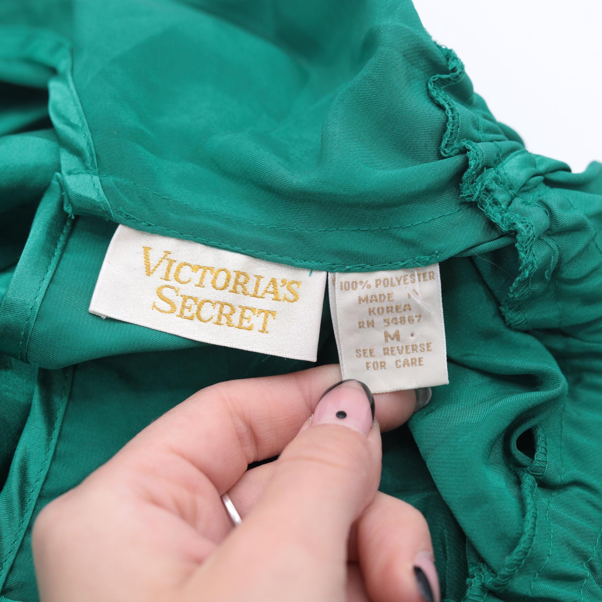 90s Victoria's Secret Green Satin Teddy Bodysuit Deep V Neck Tap Shorts Small