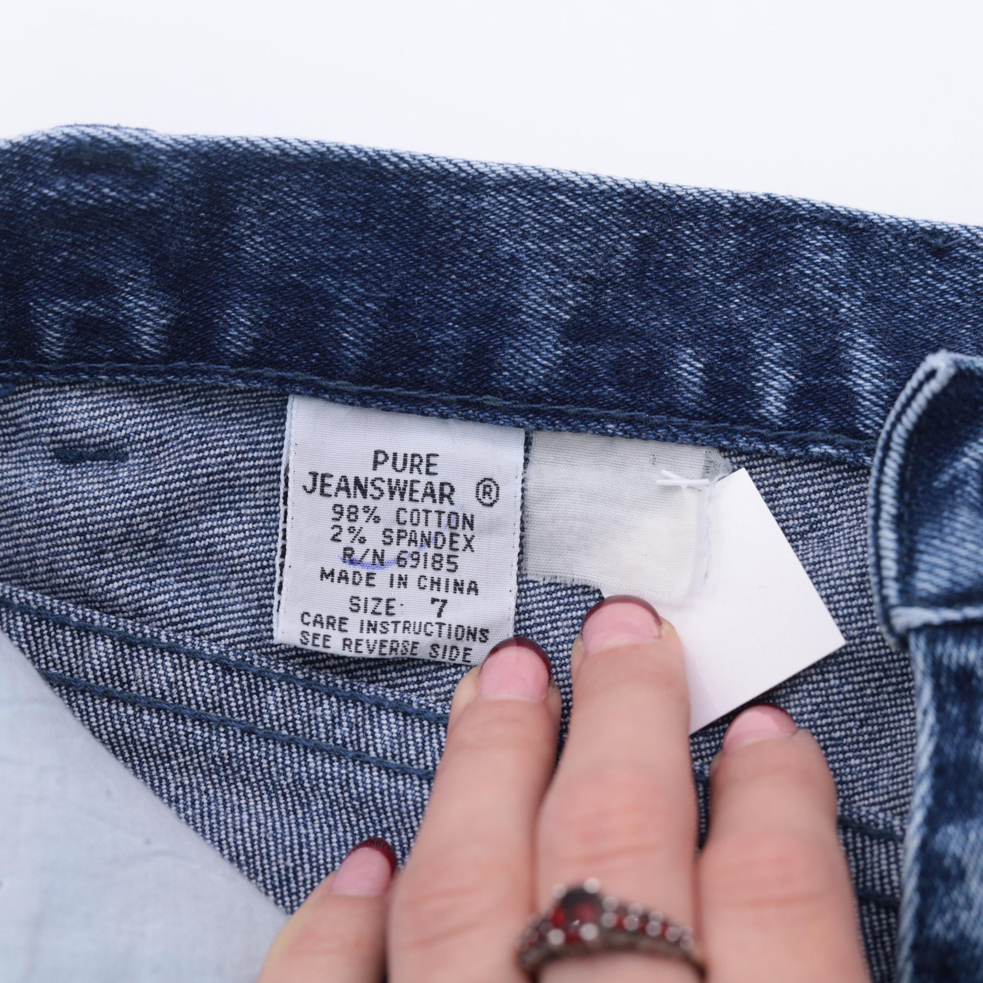 90s Blue Denim High Waist Tapered Jeans Lace Up Side Small S