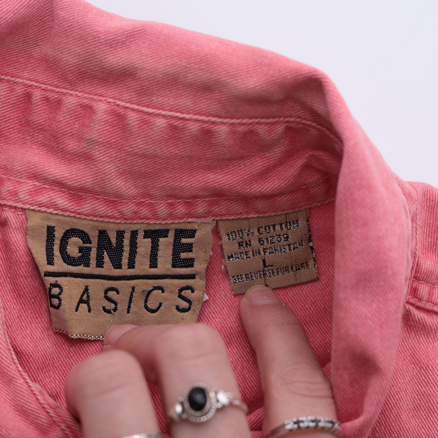 90s Pink Cotton Sleeveless Button-Up Blouse Chest Pockets Large L