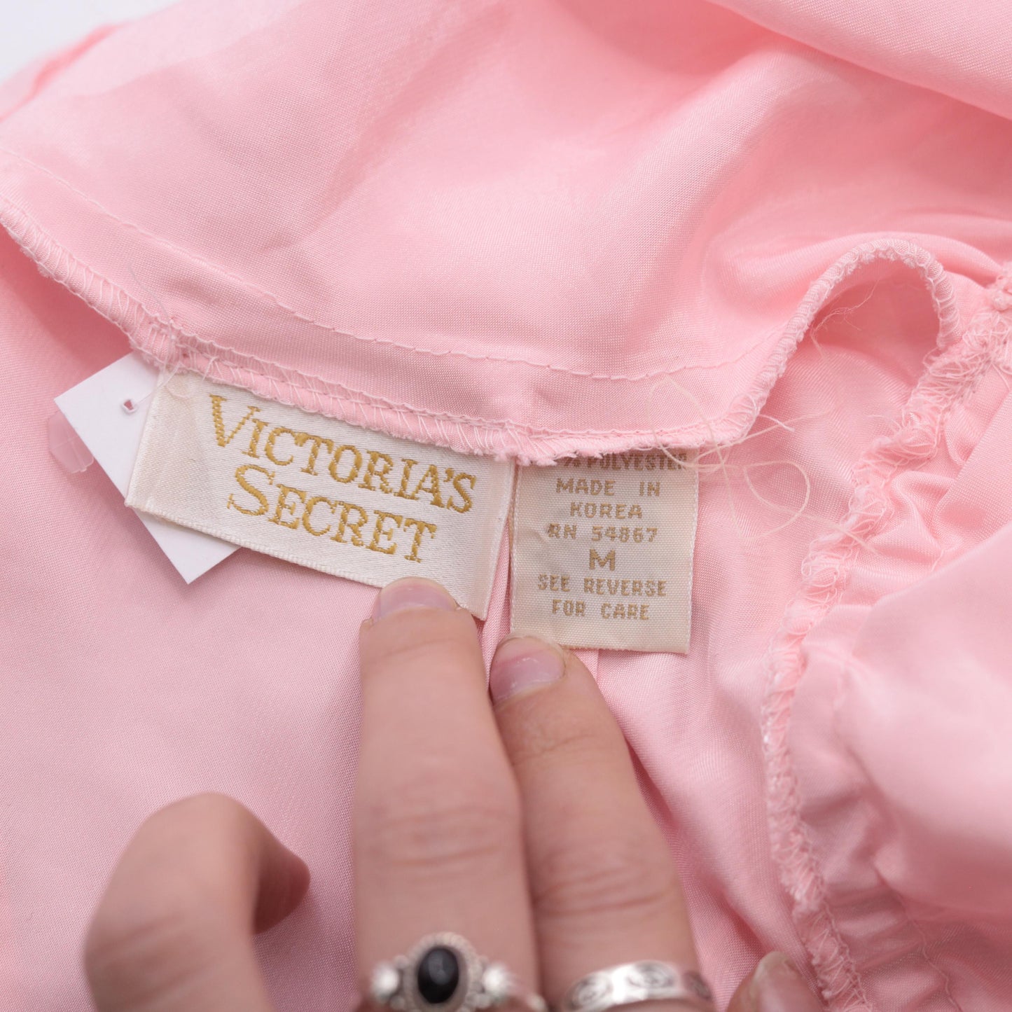 90s Victoria's Secret Pink Satin Teddy Bodysuit Ruffled V-Neck Medium M