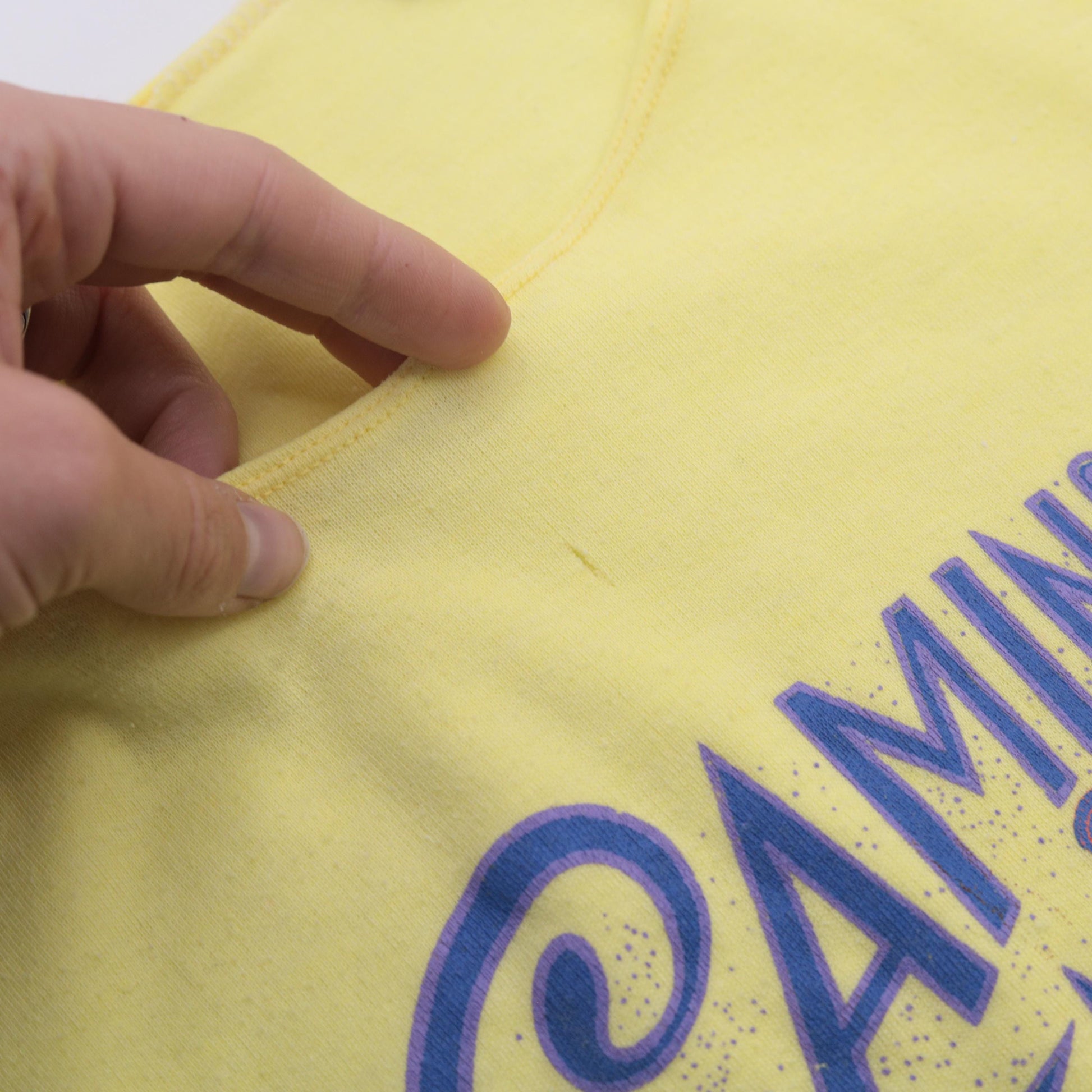 90s Camino de Santiago Yellow Crop Tee Scallop Shell Graphic Small
